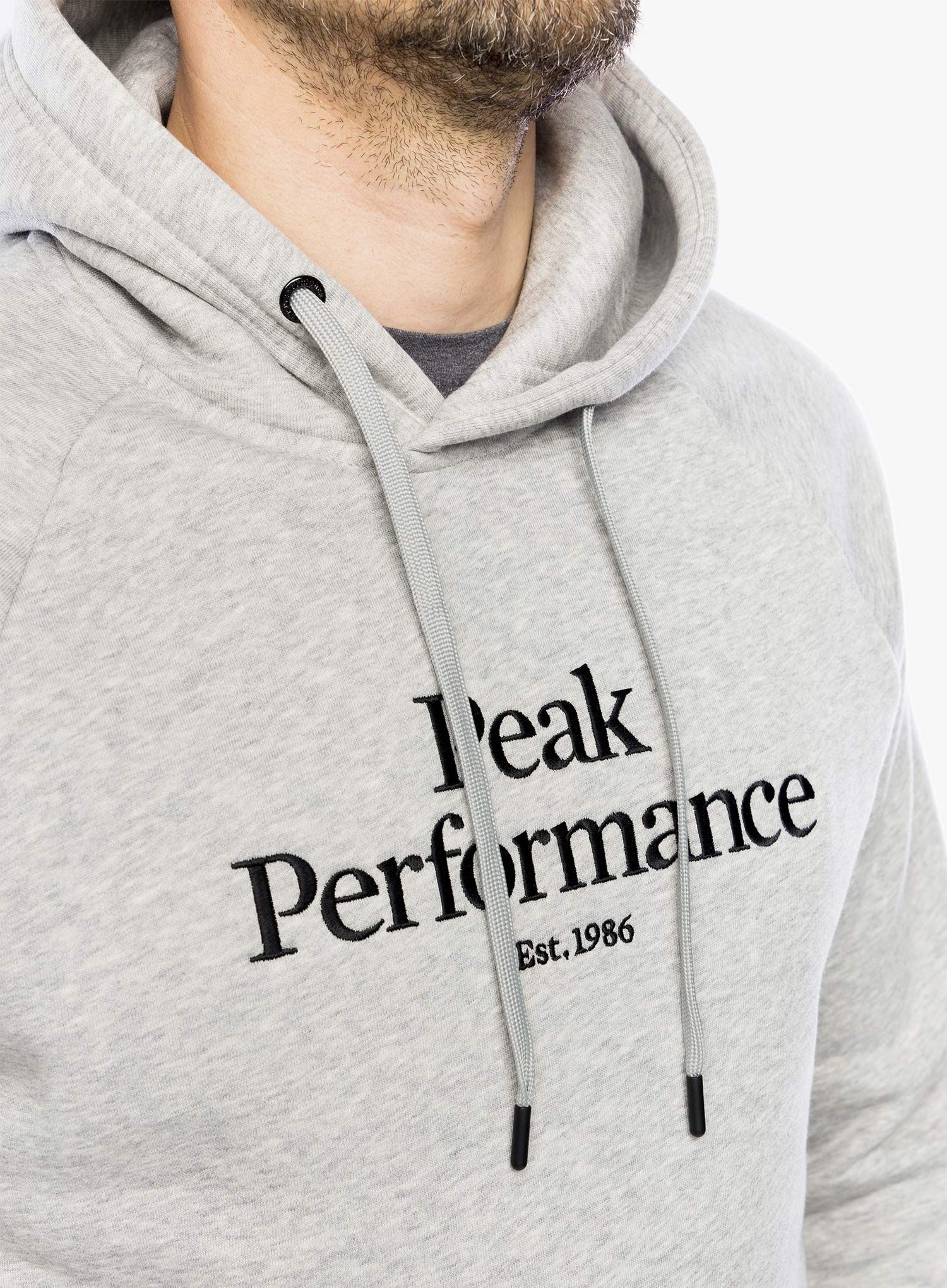 Mikina s kapucí Peak Perfomance Original Hood - mid grey melange