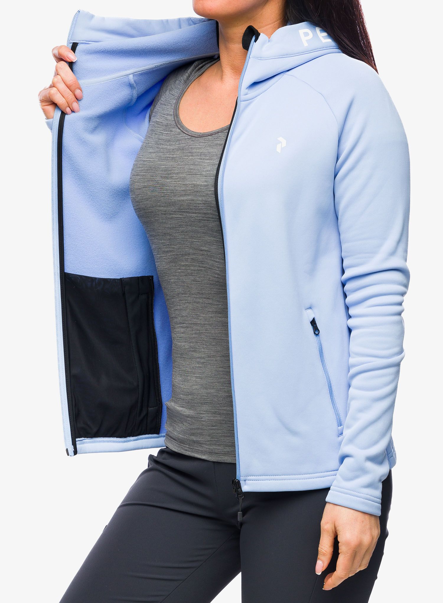 Dámská mikina se zipem Peak Perfomance Rider Zip Hood - amity blue/blue