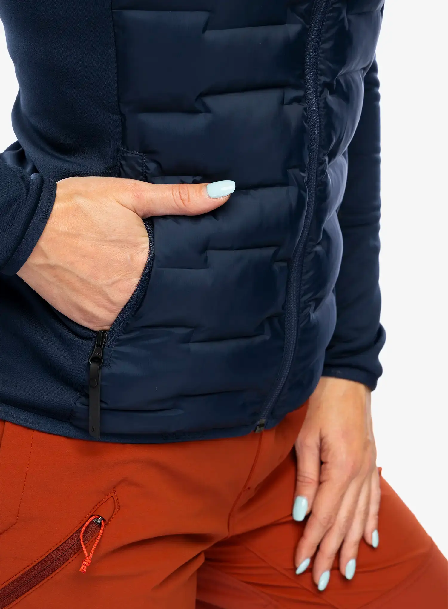 Hybridní bunda dámská Peak Performance Argon Hybrid Hood - blue shadow