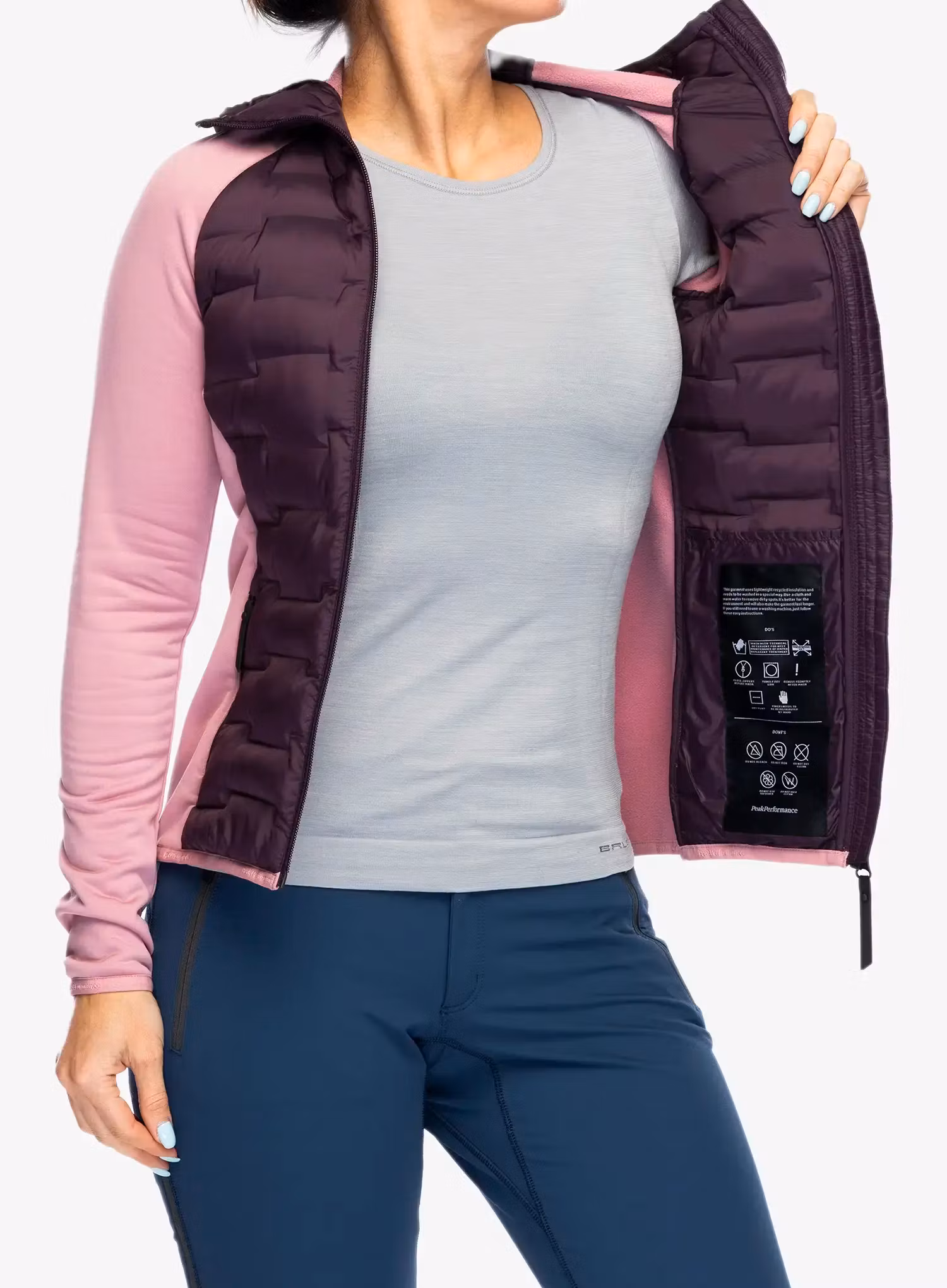 Hybridní bunda dámská Peak Performance Argon Hybrid Hood - mystic purple