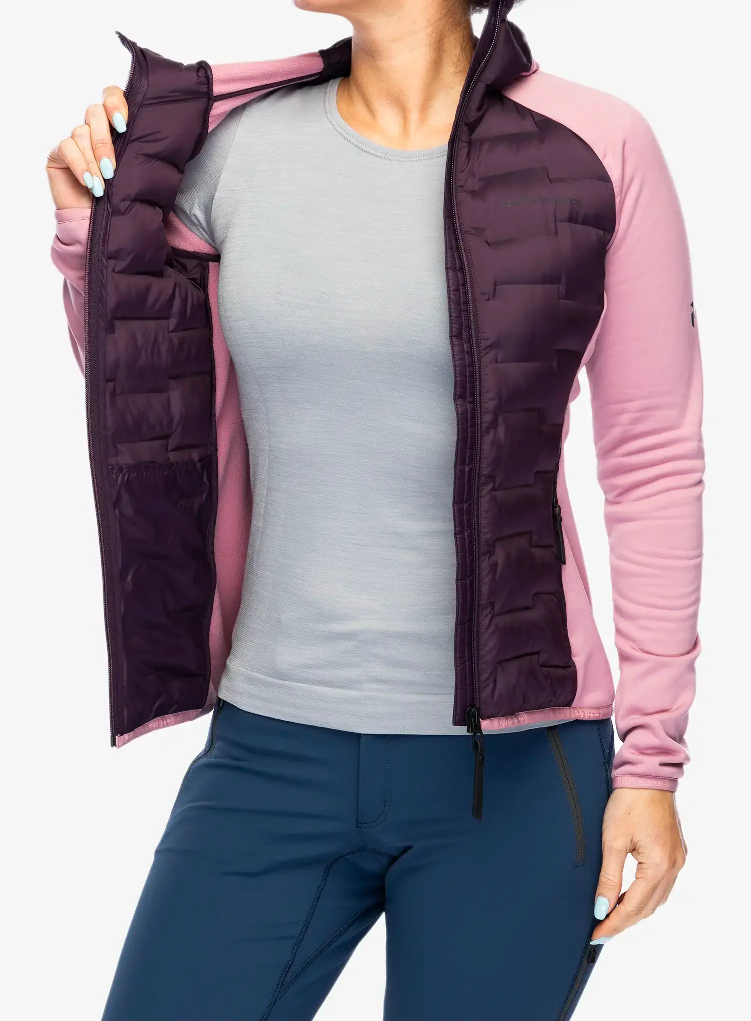 Hybridní bunda dámská Peak Performance Argon Hybrid Hood - mystic purple