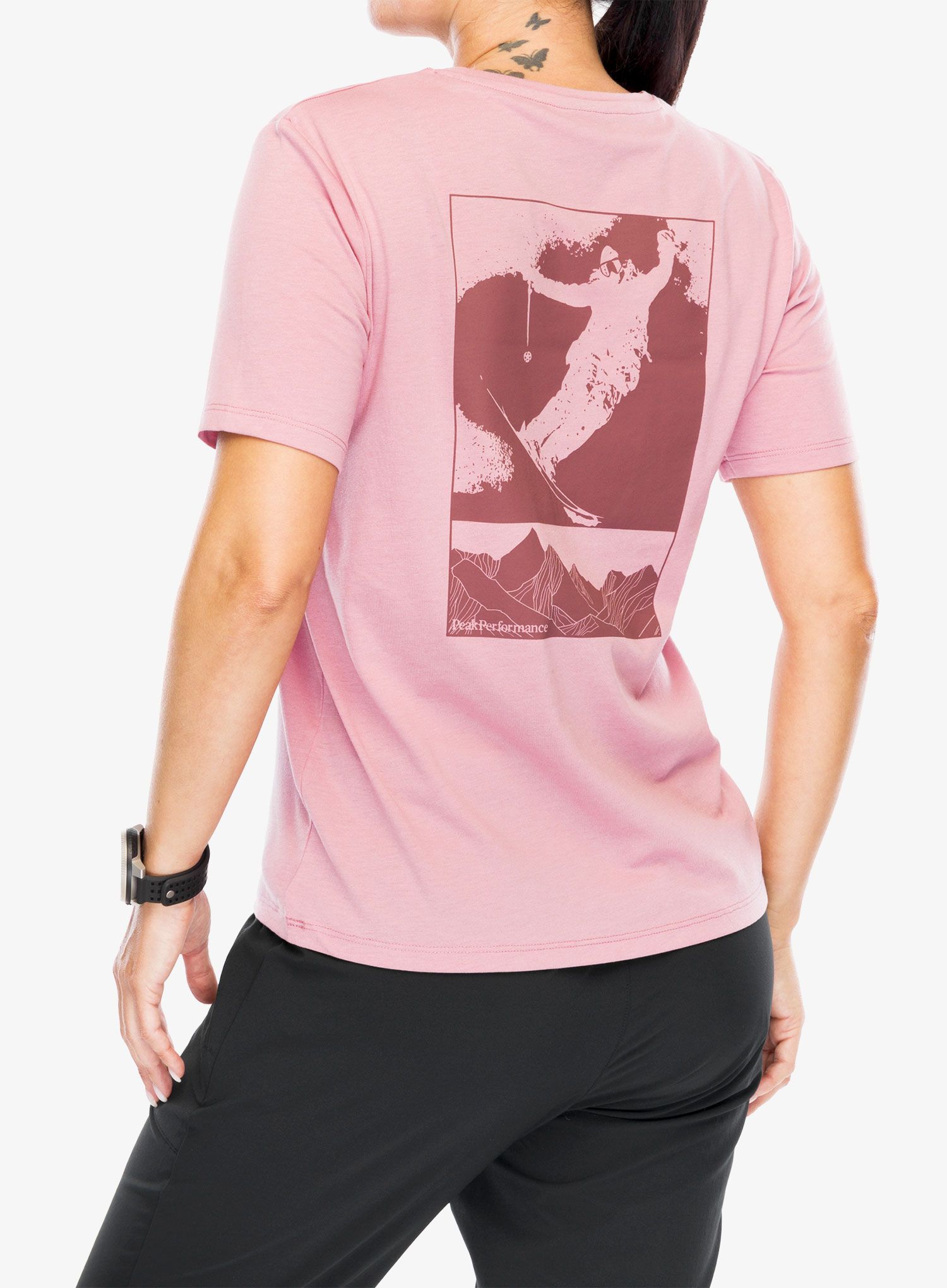 Dámské tričko s potiskem Peak Performance Explore Graphic Tee - bitter root