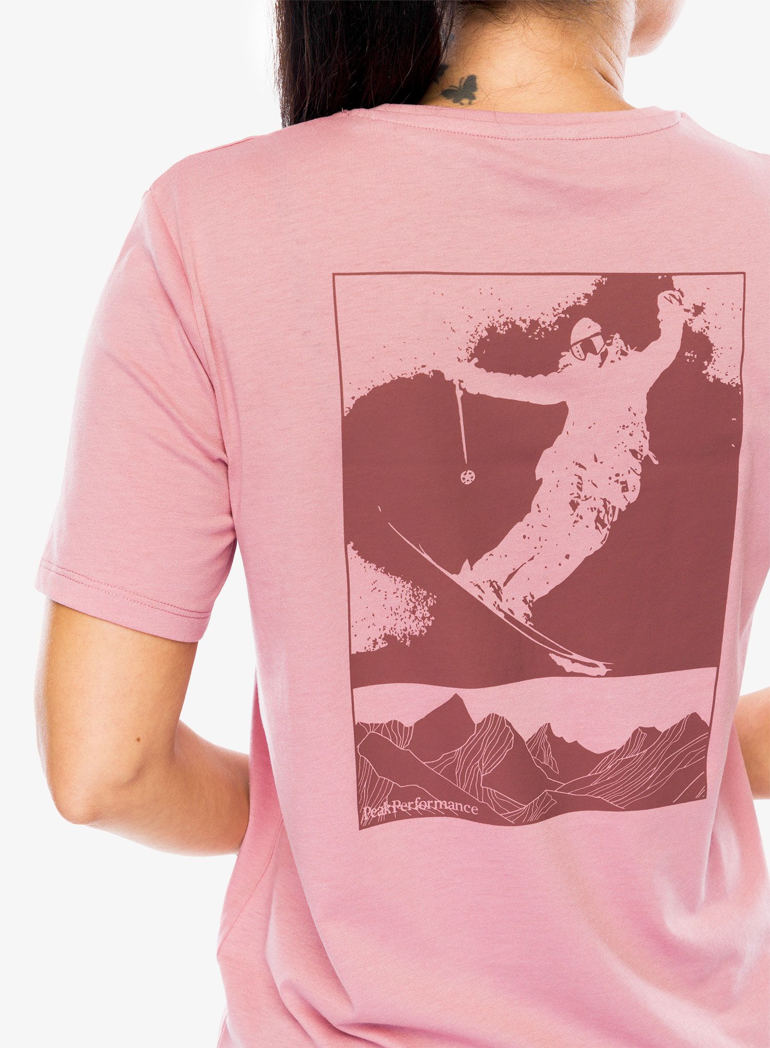 Dámské tričko s potiskem Peak Performance Explore Graphic Tee - bitter root