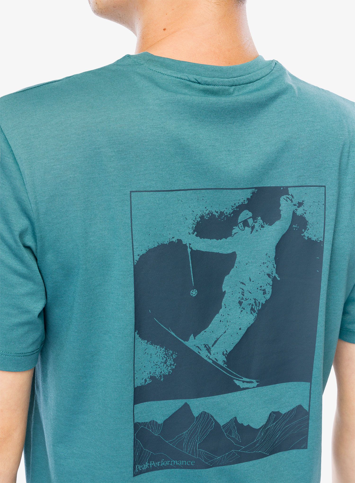 Tričko s potiskem Peak Performance Explore Graphic Tee - hydro fresh