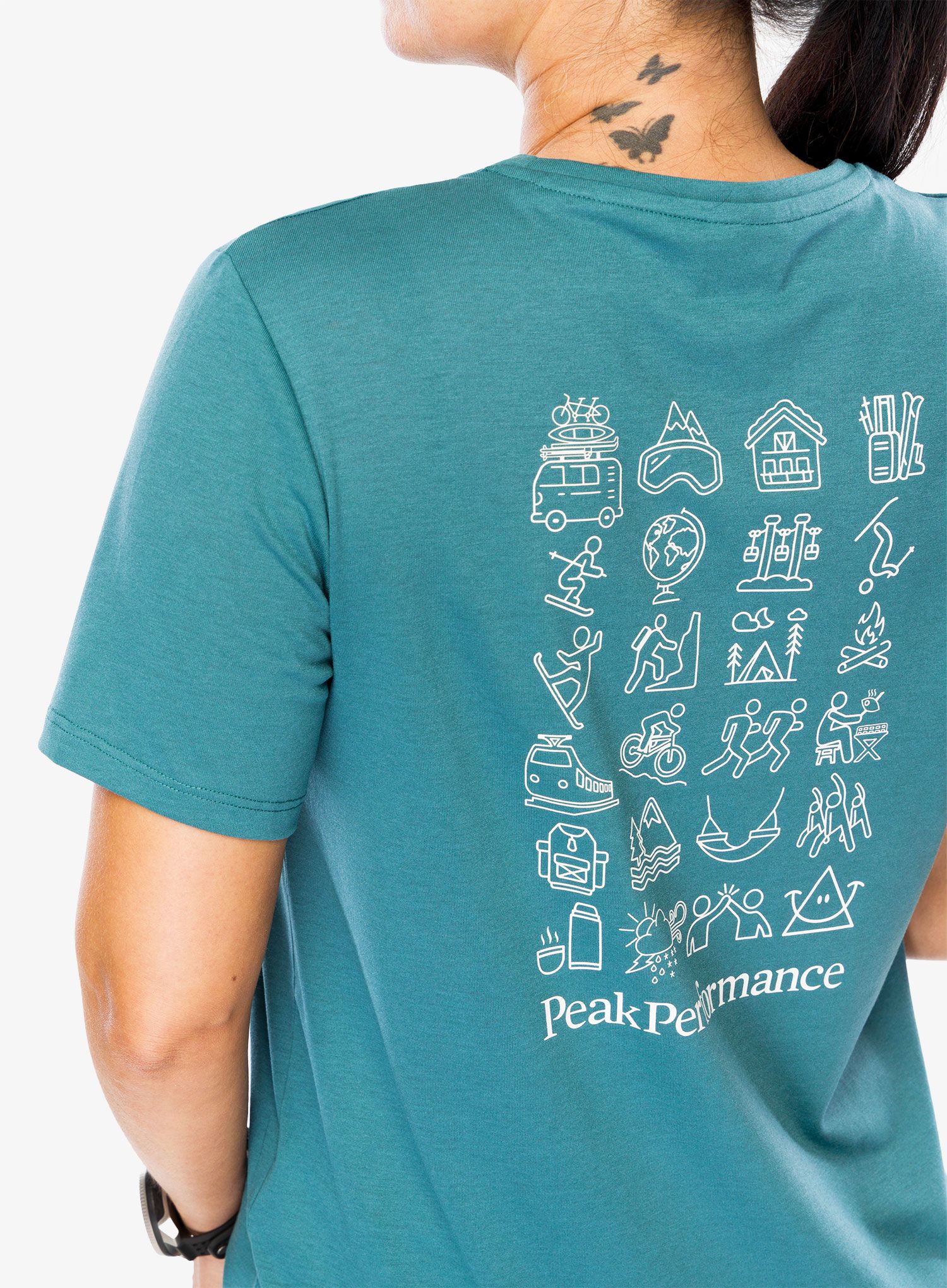 Dámské rychleschnoucí triko Peak Performance Explore Graphic Tee - hydro fresh