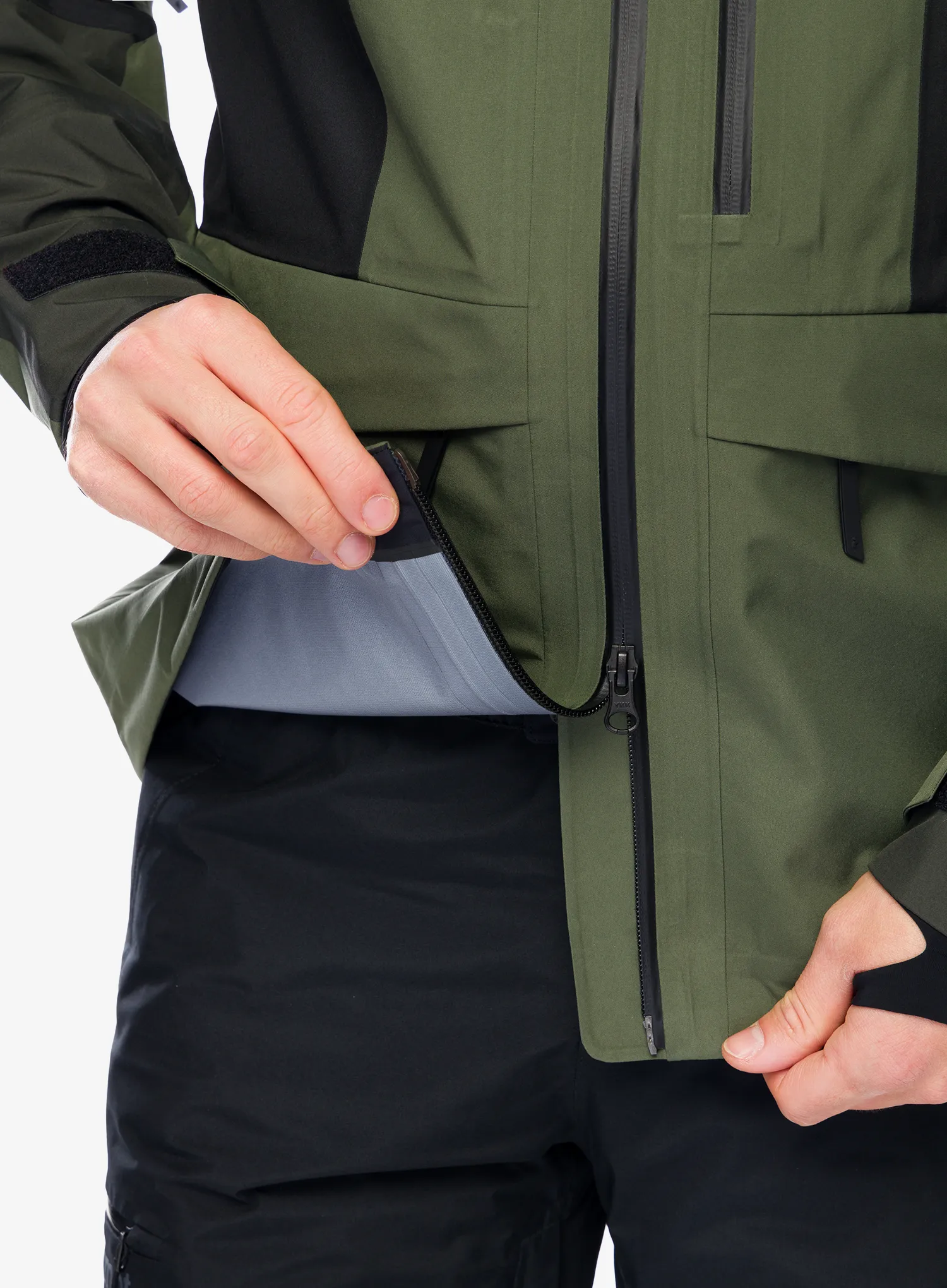 Lyžařská bunda Peak Performance Gravity GORE-TEX 3L Jacket - olive extreme/black/pine