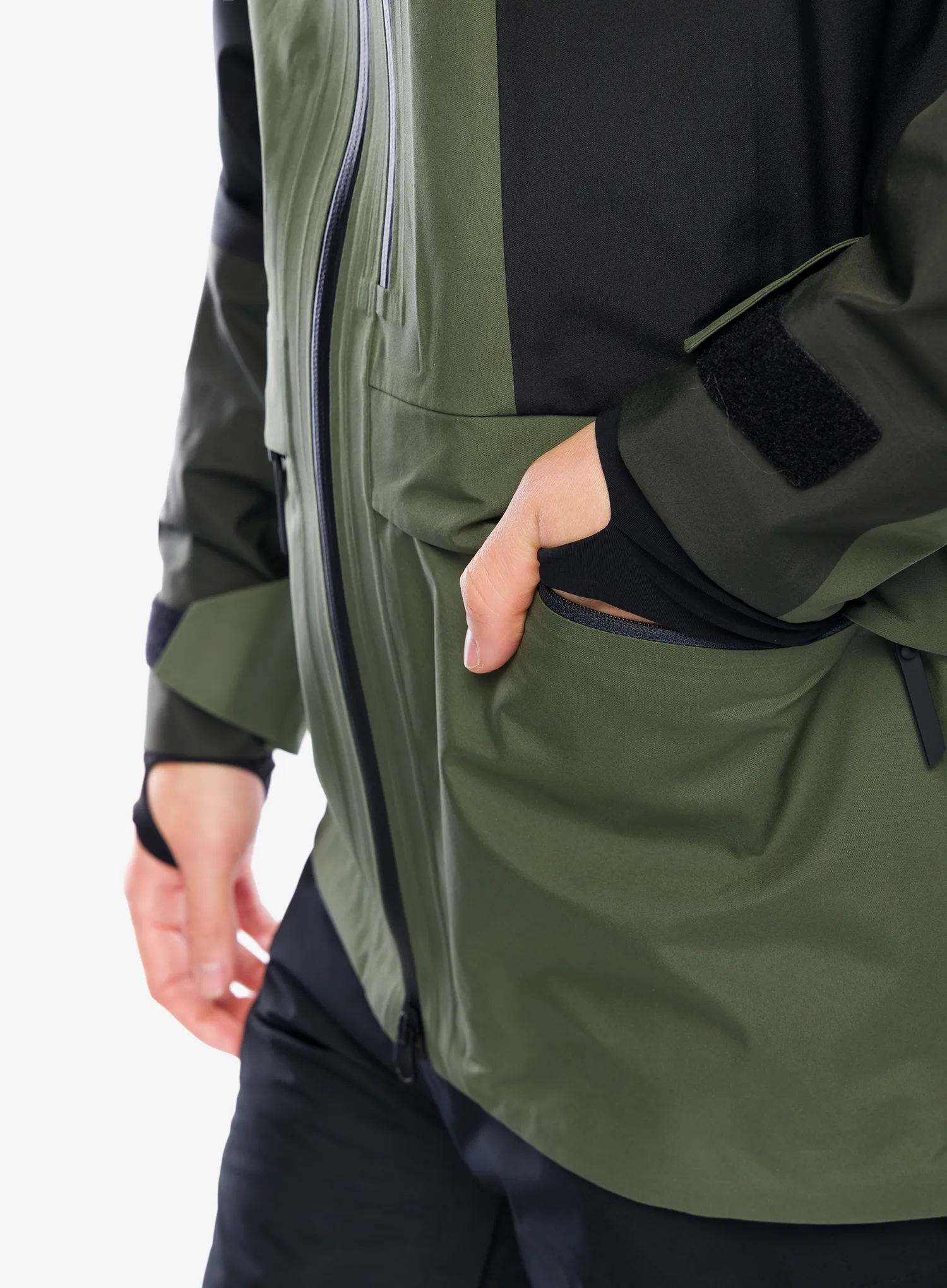 Lyžařská bunda Peak Performance Gravity GORE-TEX 3L Jacket - olive extreme/black/pine