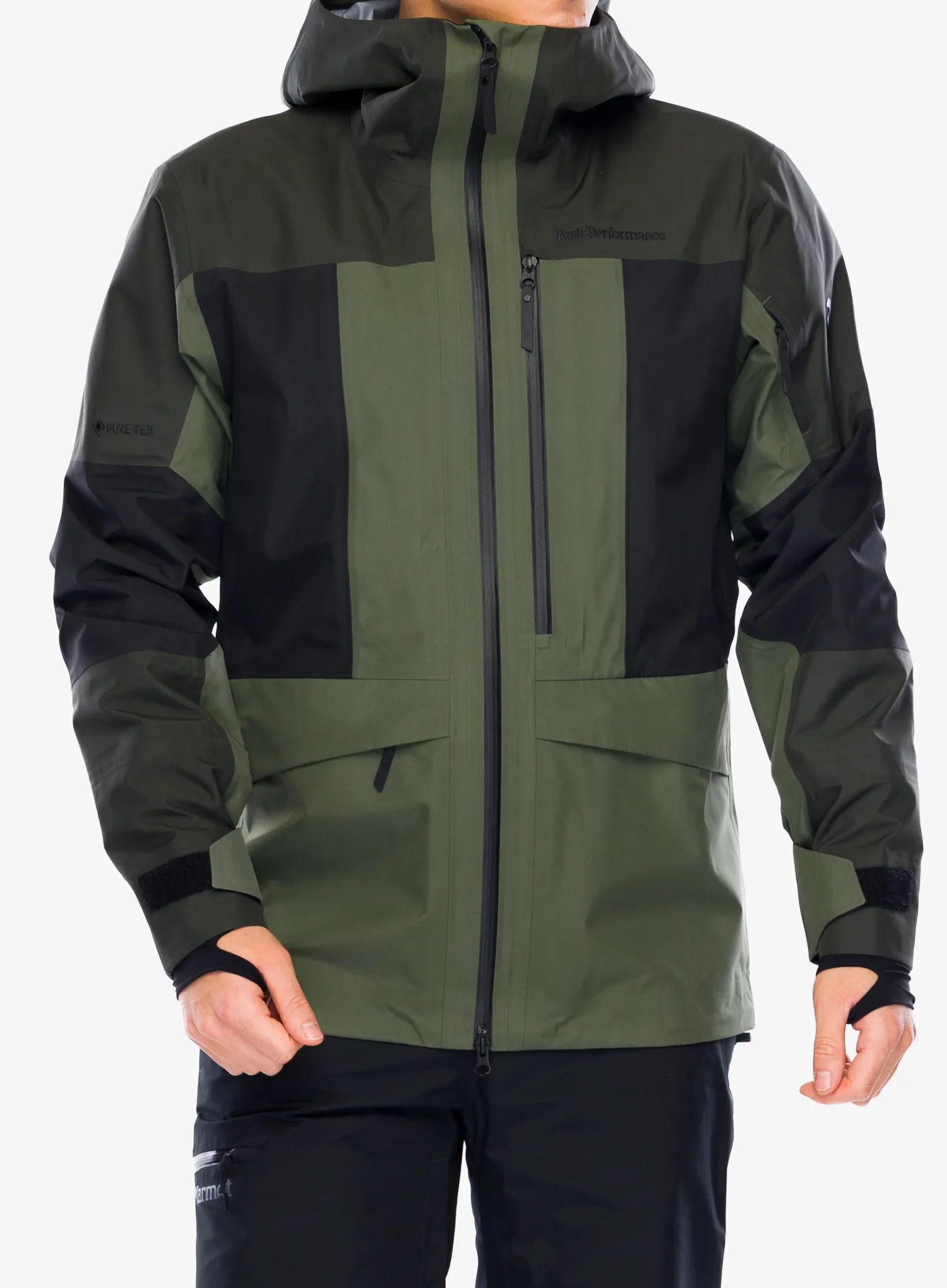 Lyžařská bunda Peak Performance Gravity GORE-TEX 3L Jacket - olive extreme/black/pine