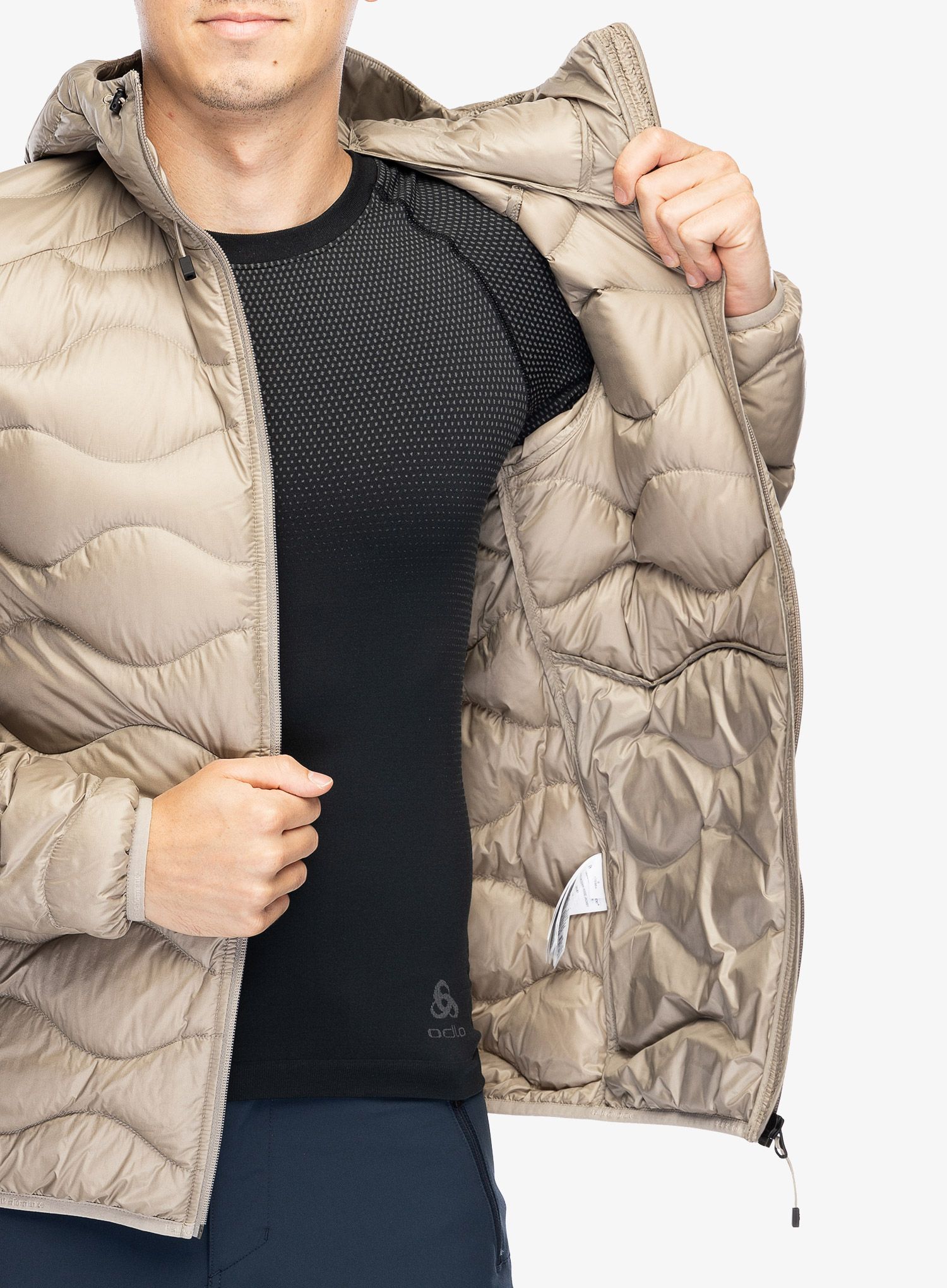 Péřová bunda Peak Performance Helium Down Hood Jacket - avid beige