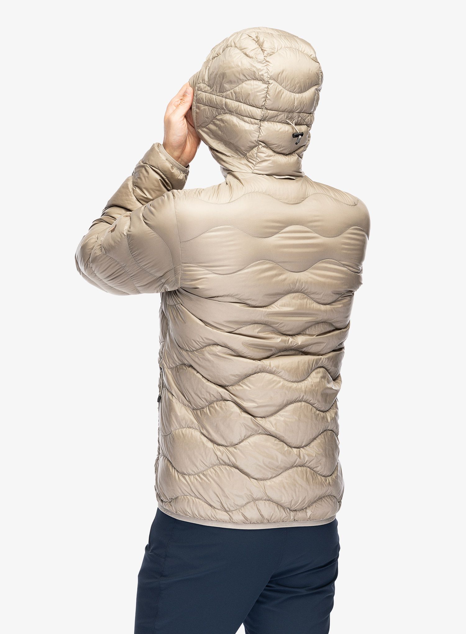 Péřová bunda Peak Performance Helium Down Hood Jacket - avid beige