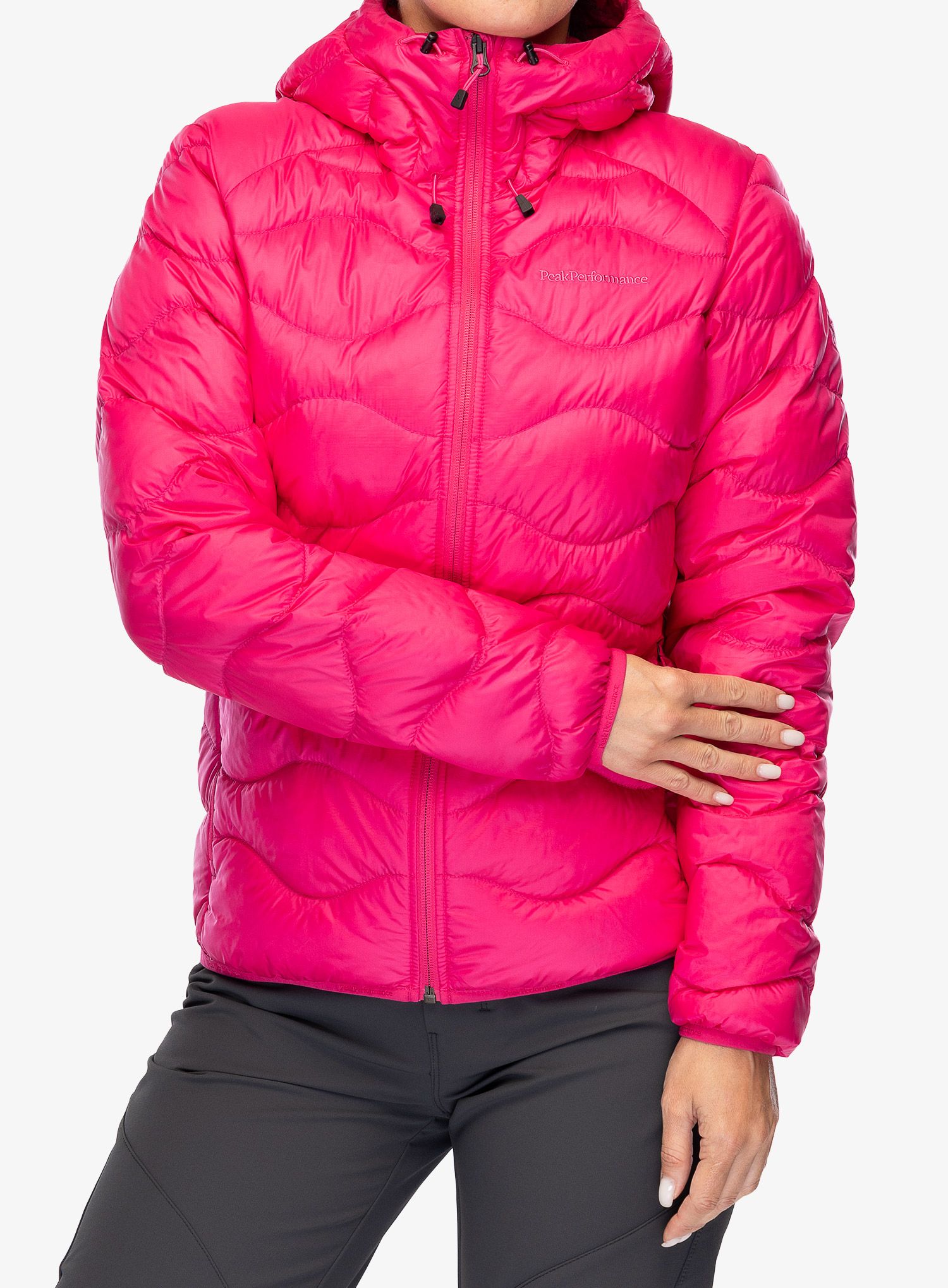 Dámská péřová bunda Peak Performance Helium Down Hood Jacket - beetroot purple