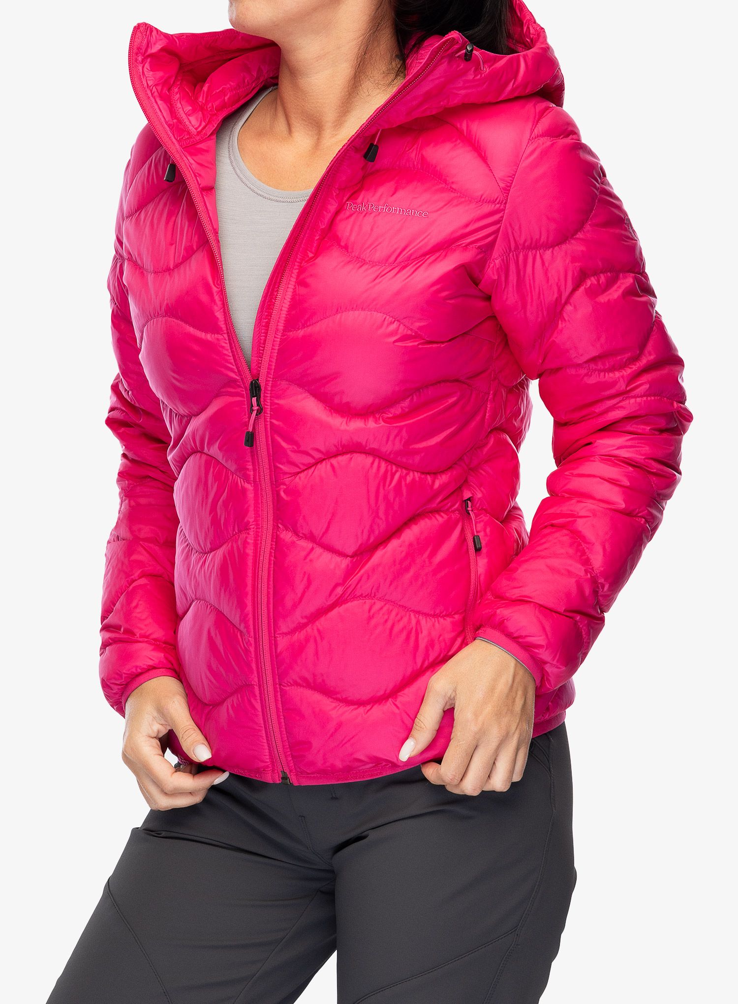 Dámská péřová bunda Peak Performance Helium Down Hood Jacket - beetroot purple
