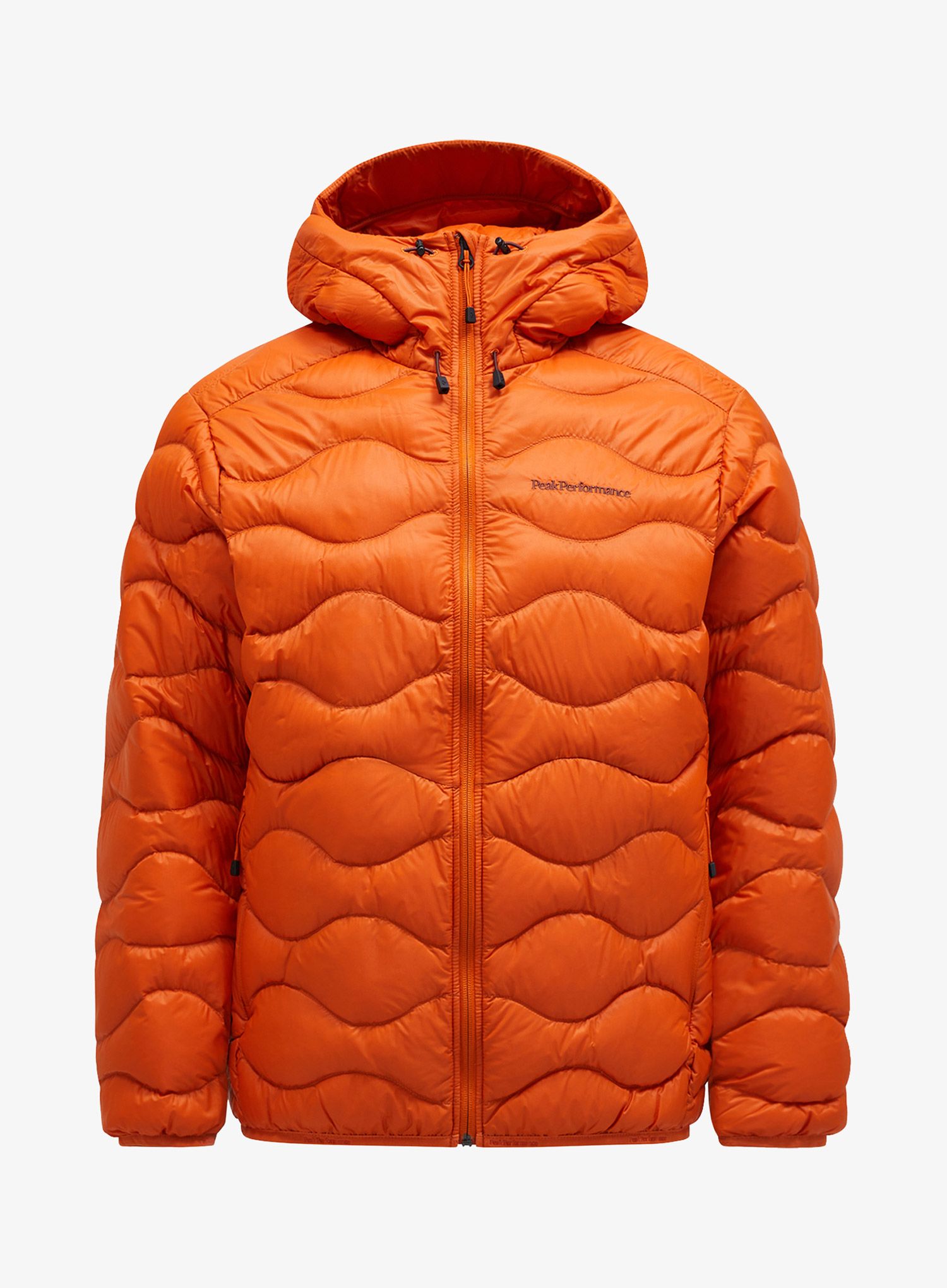 Péřová bunda pánská Peak Performance Helium Down Hood Jacket - gold flame