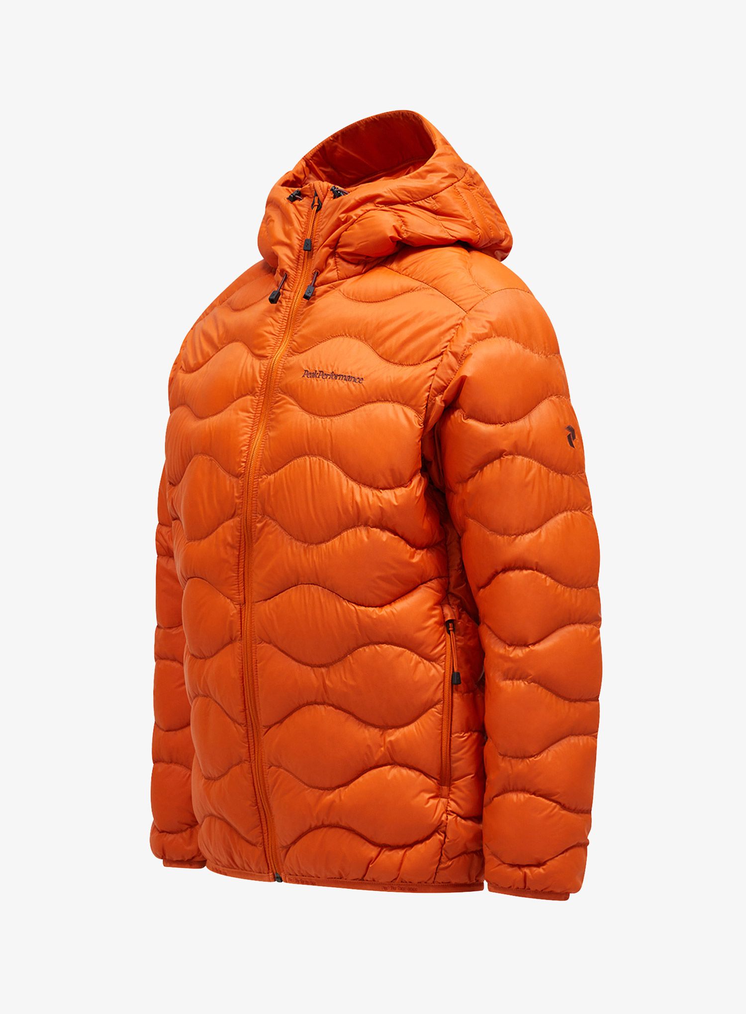 Péřová bunda pánská Peak Performance Helium Down Hood Jacket - gold flame
