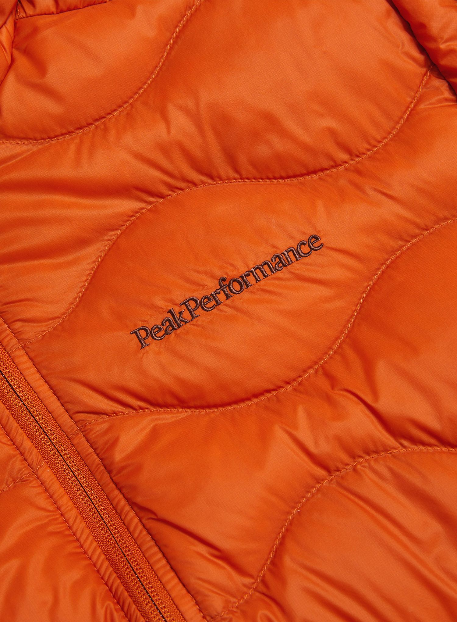 Péřová bunda pánská Peak Performance Helium Down Hood Jacket - gold flame
