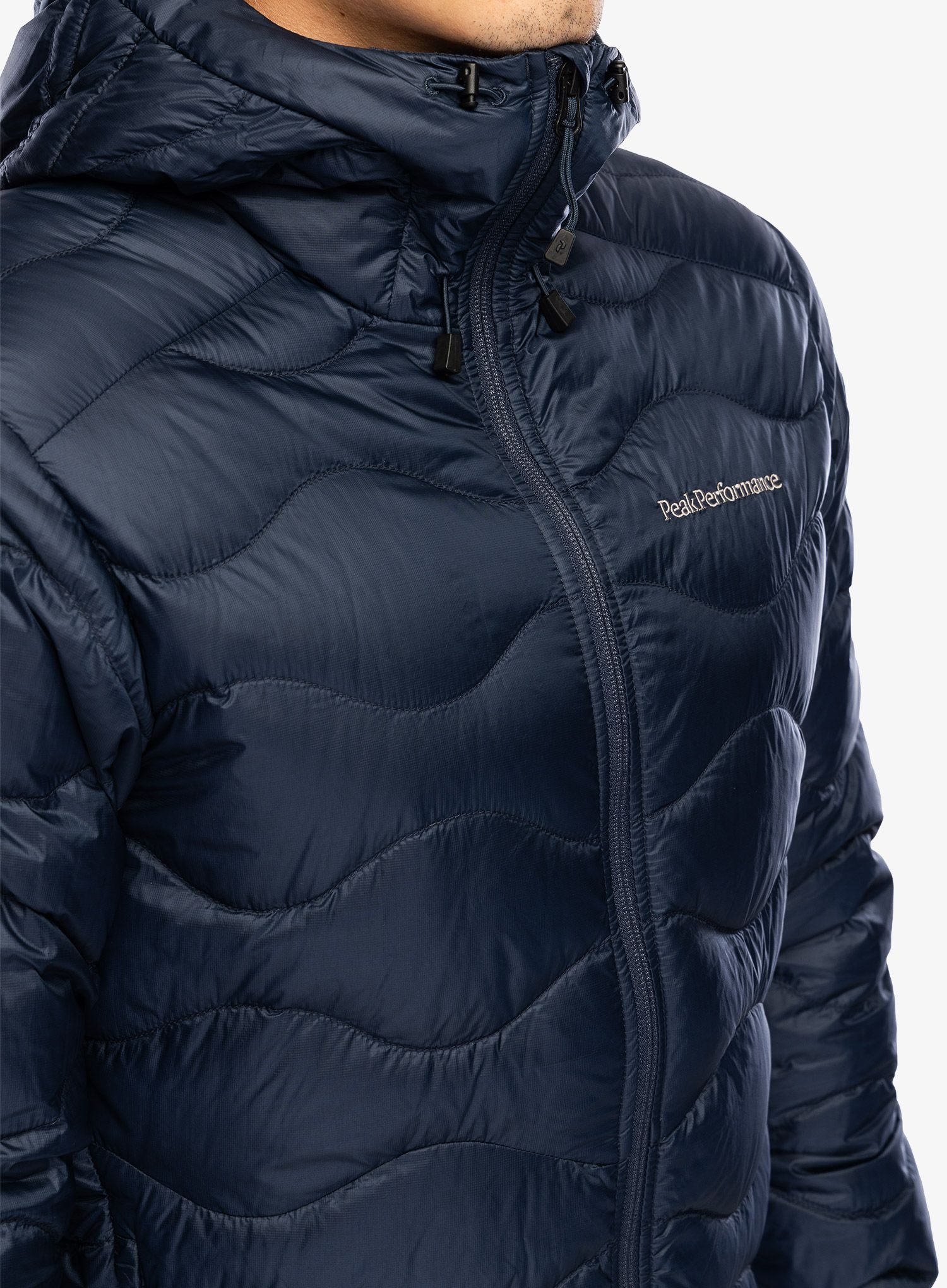 Péřová bunda Peak Performance Helium Down Hood Jacket - blue shadow