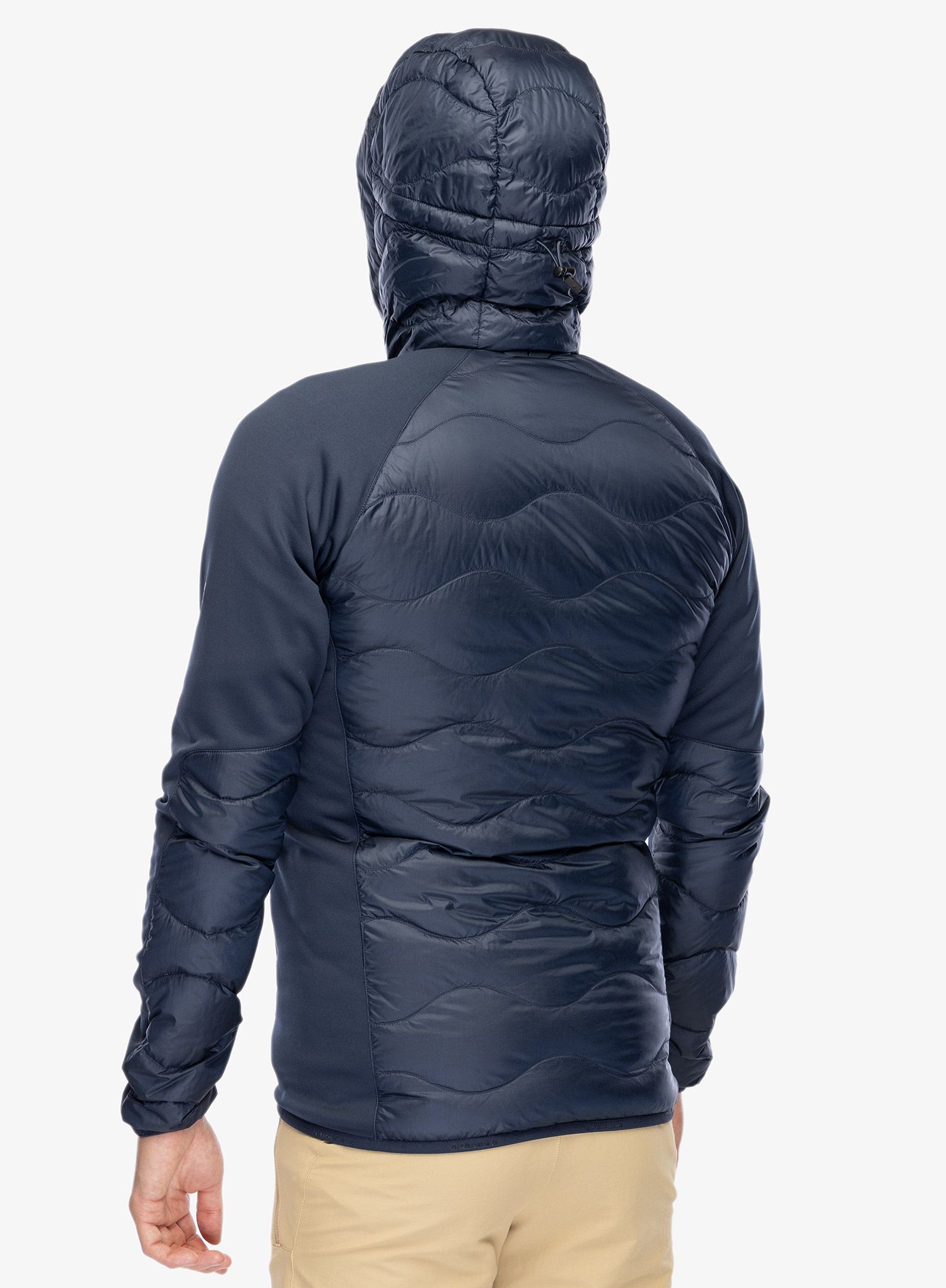 Hybridní bunda Peak Performance Helium Down Hybrid Hood - blue shadow