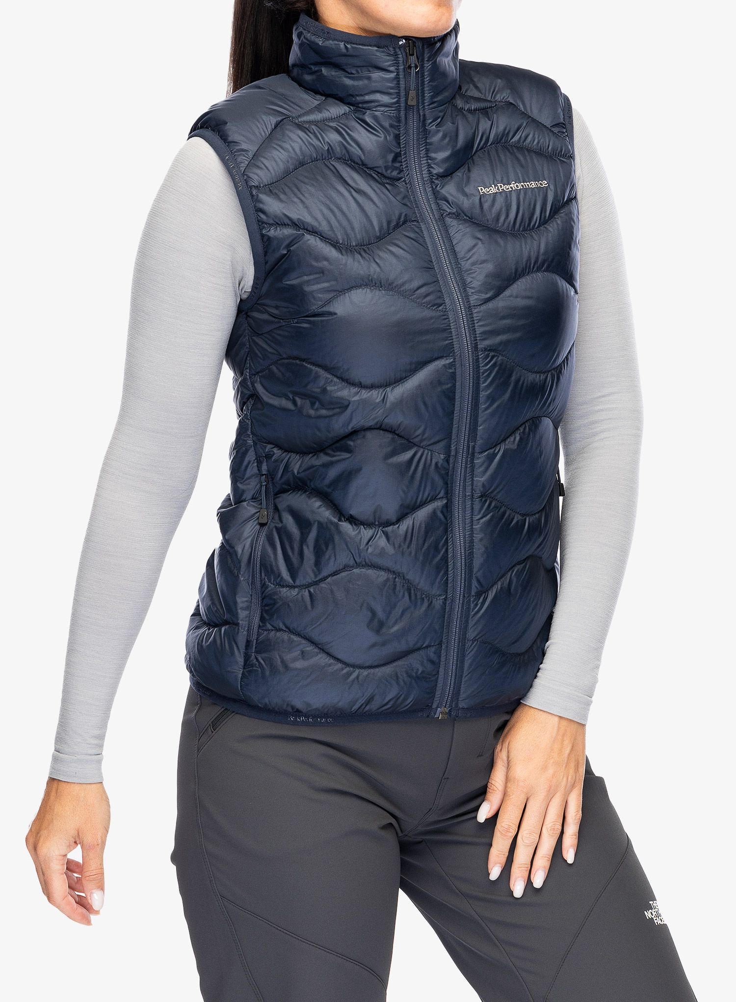 Péřová vesta dámská Peak Performance Helium Down Vest - blue shadow/shadow