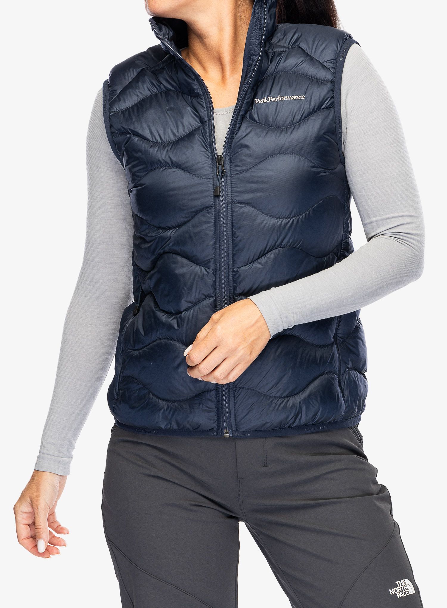 Péřová vesta dámská Peak Performance Helium Down Vest - blue shadow/shadow