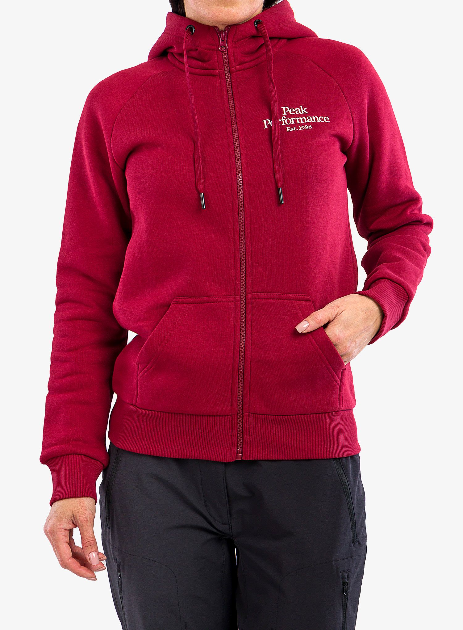 Dámská mikina Peak Performance Original Zip Hood - rogue red