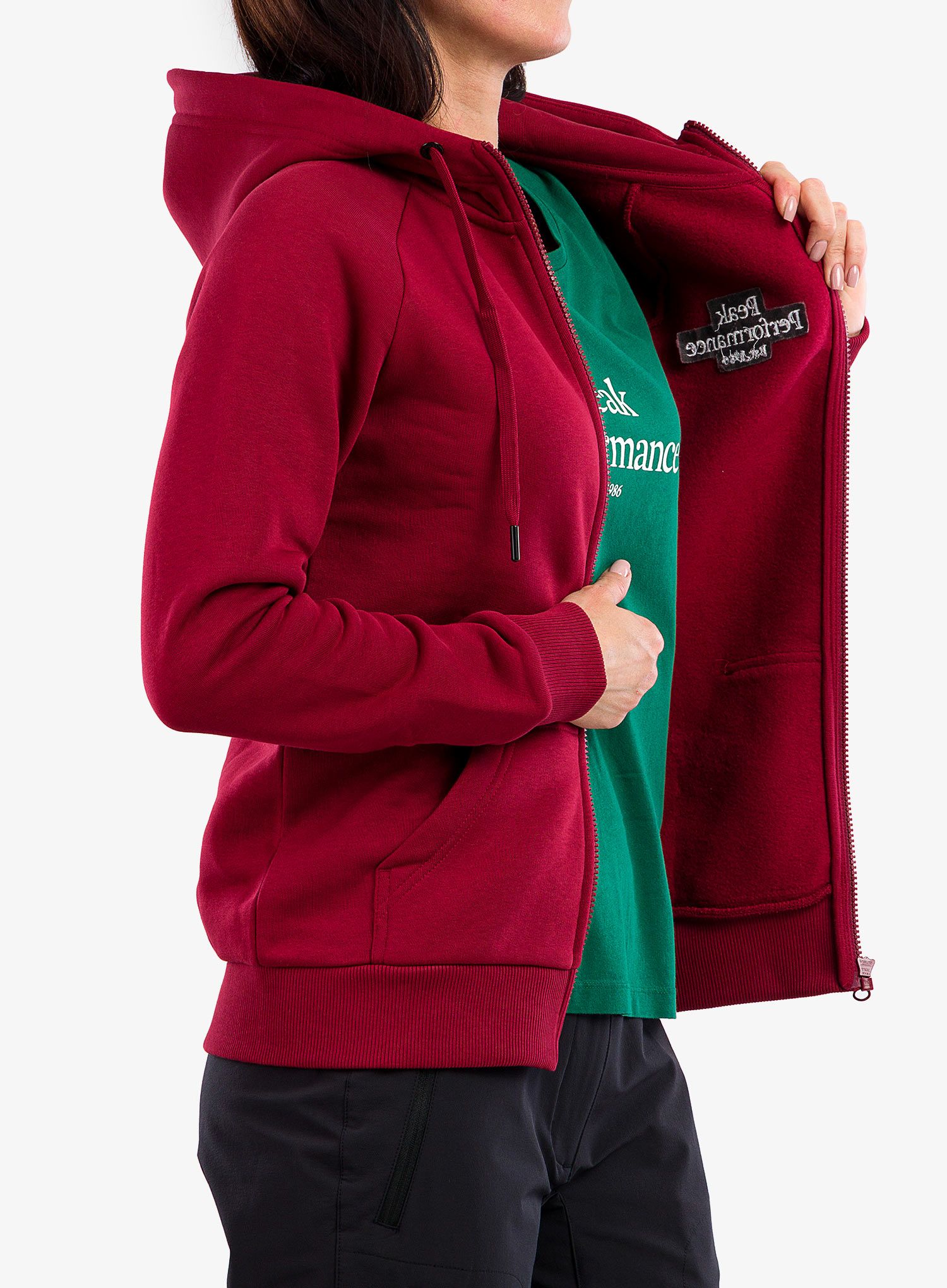 Dámská mikina Peak Performance Original Zip Hood - rogue red