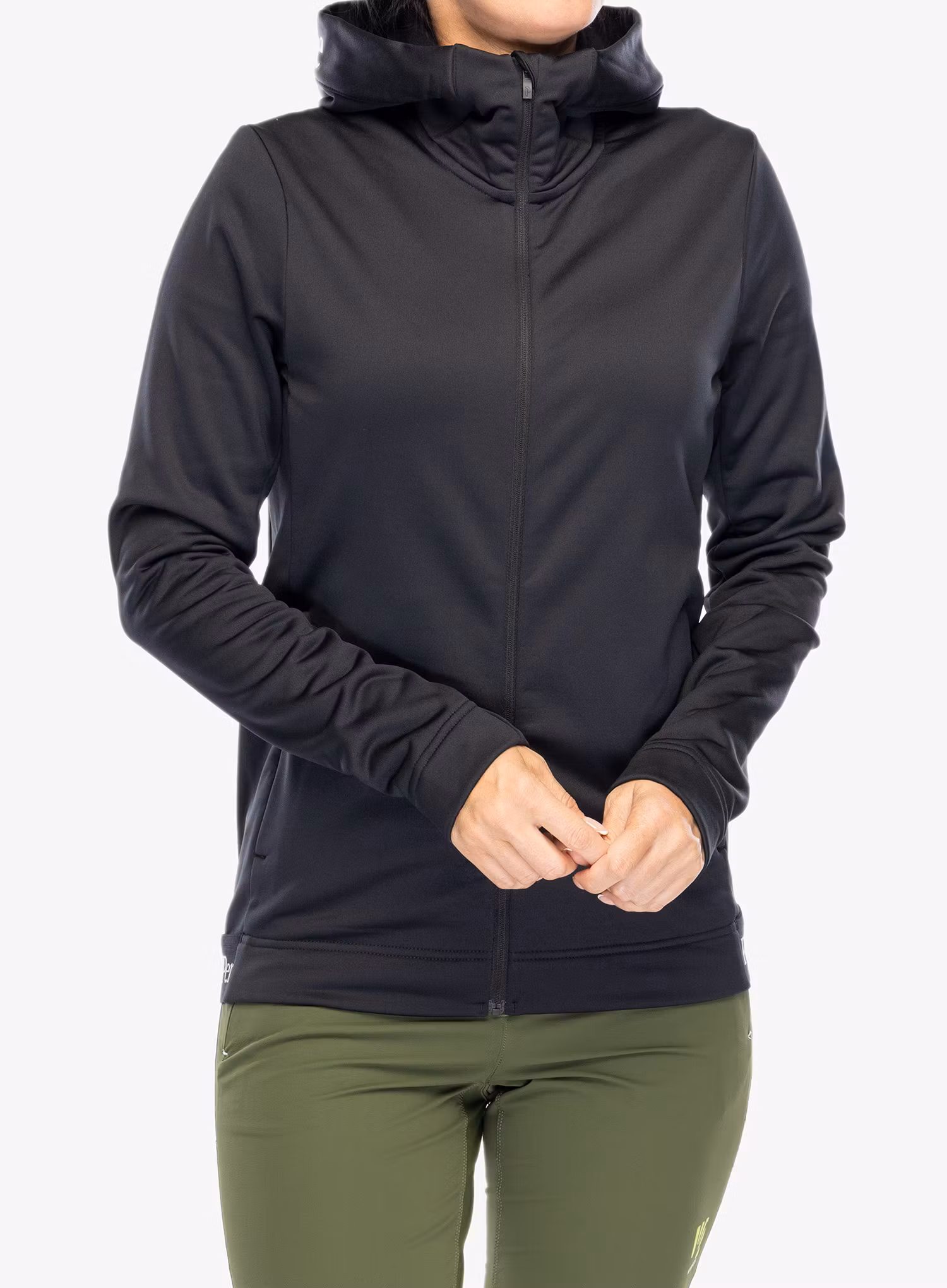 Fleece mikina dámská Peak Performance Rider Tech Zip Hood - black