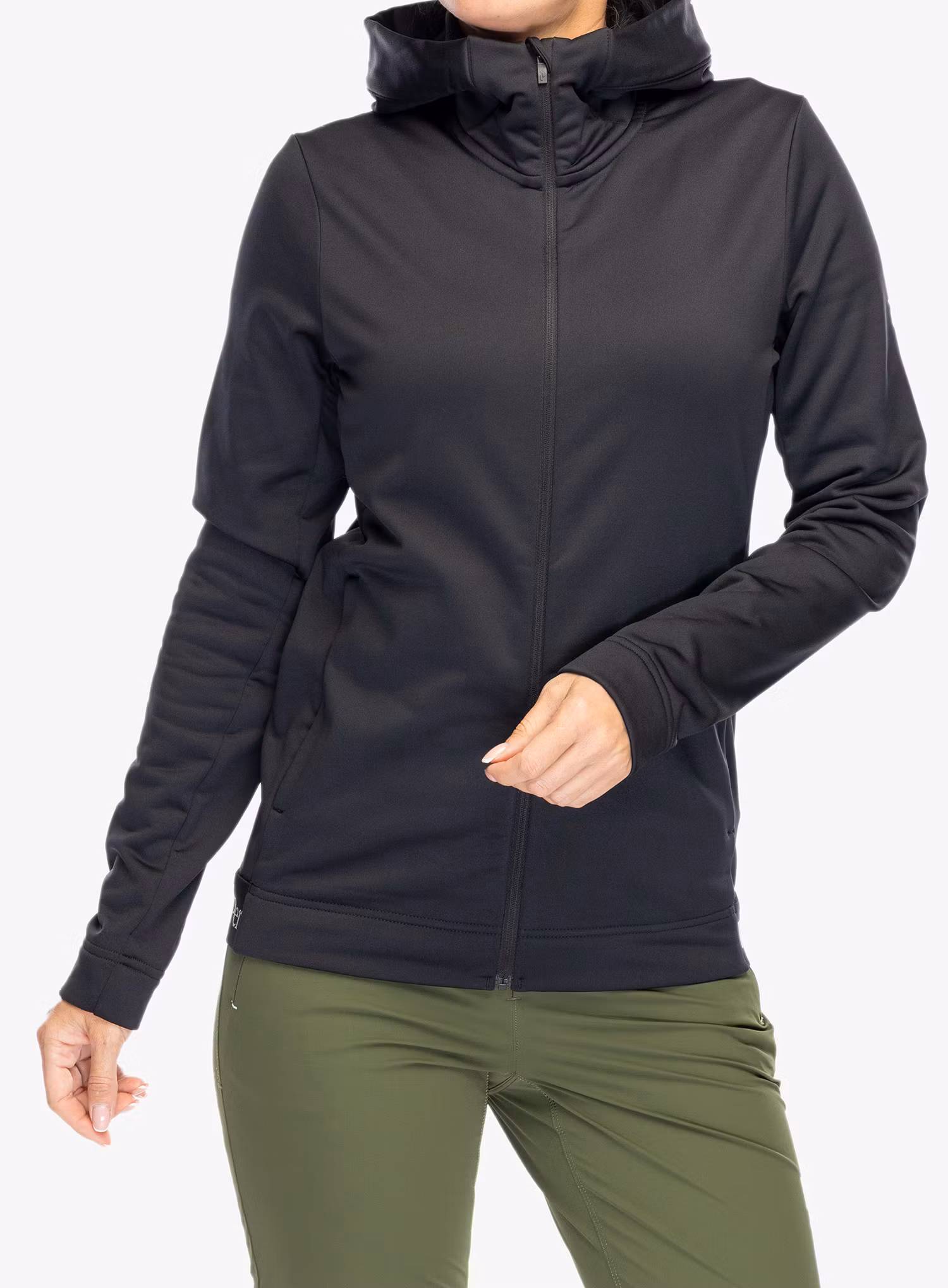 Fleece mikina dámská Peak Performance Rider Tech Zip Hood - black