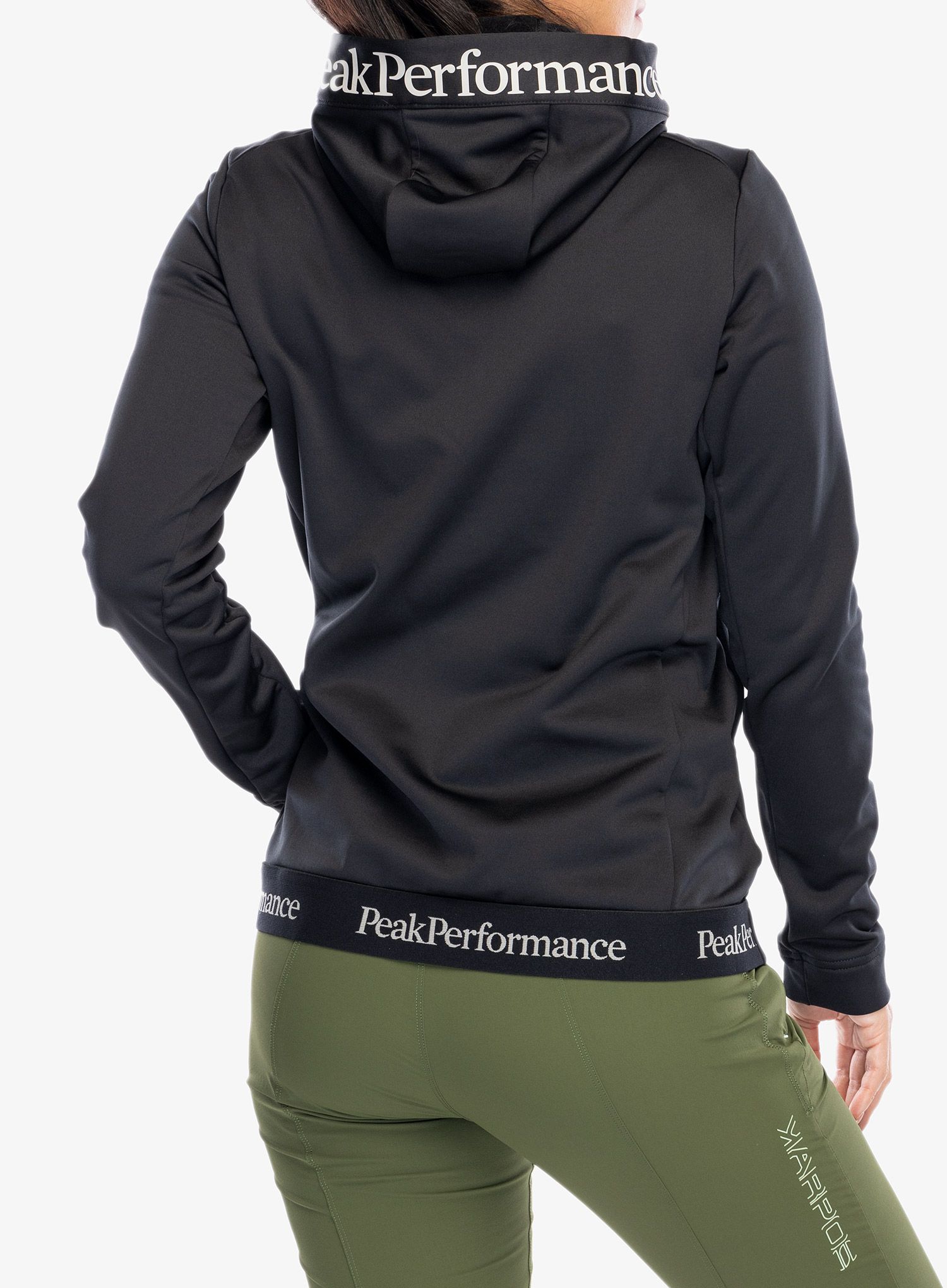 Fleece mikina dámská Peak Performance Rider Tech Zip Hood - black