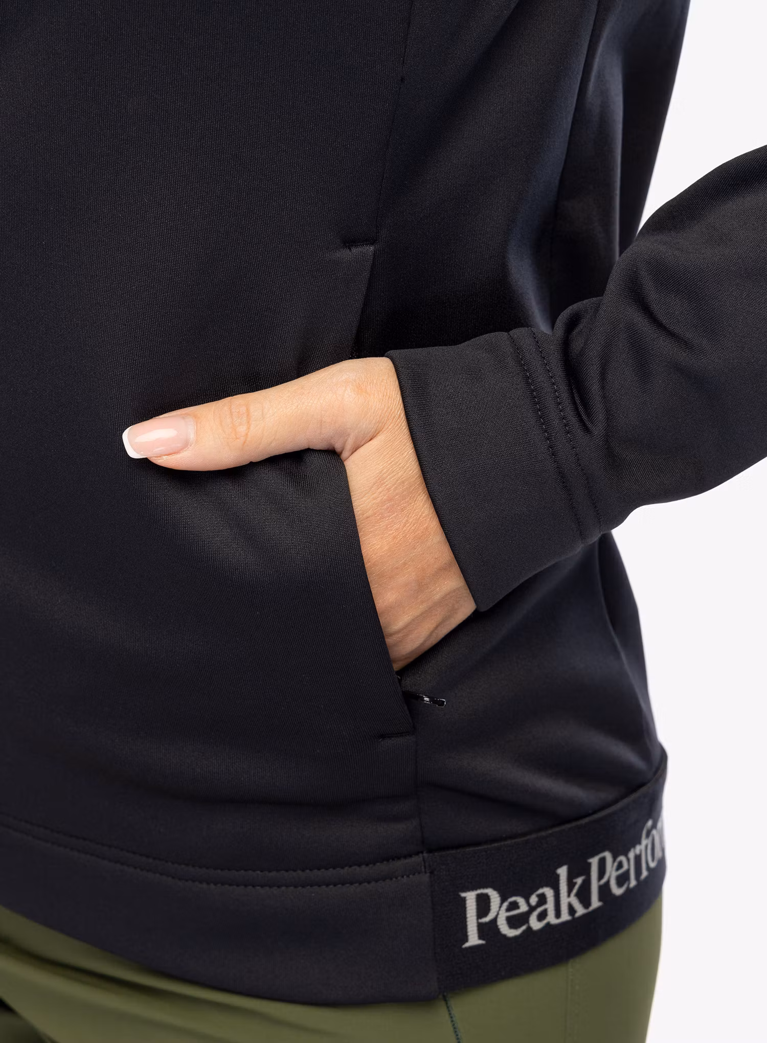 Fleece mikina dámská Peak Performance Rider Tech Zip Hood - black
