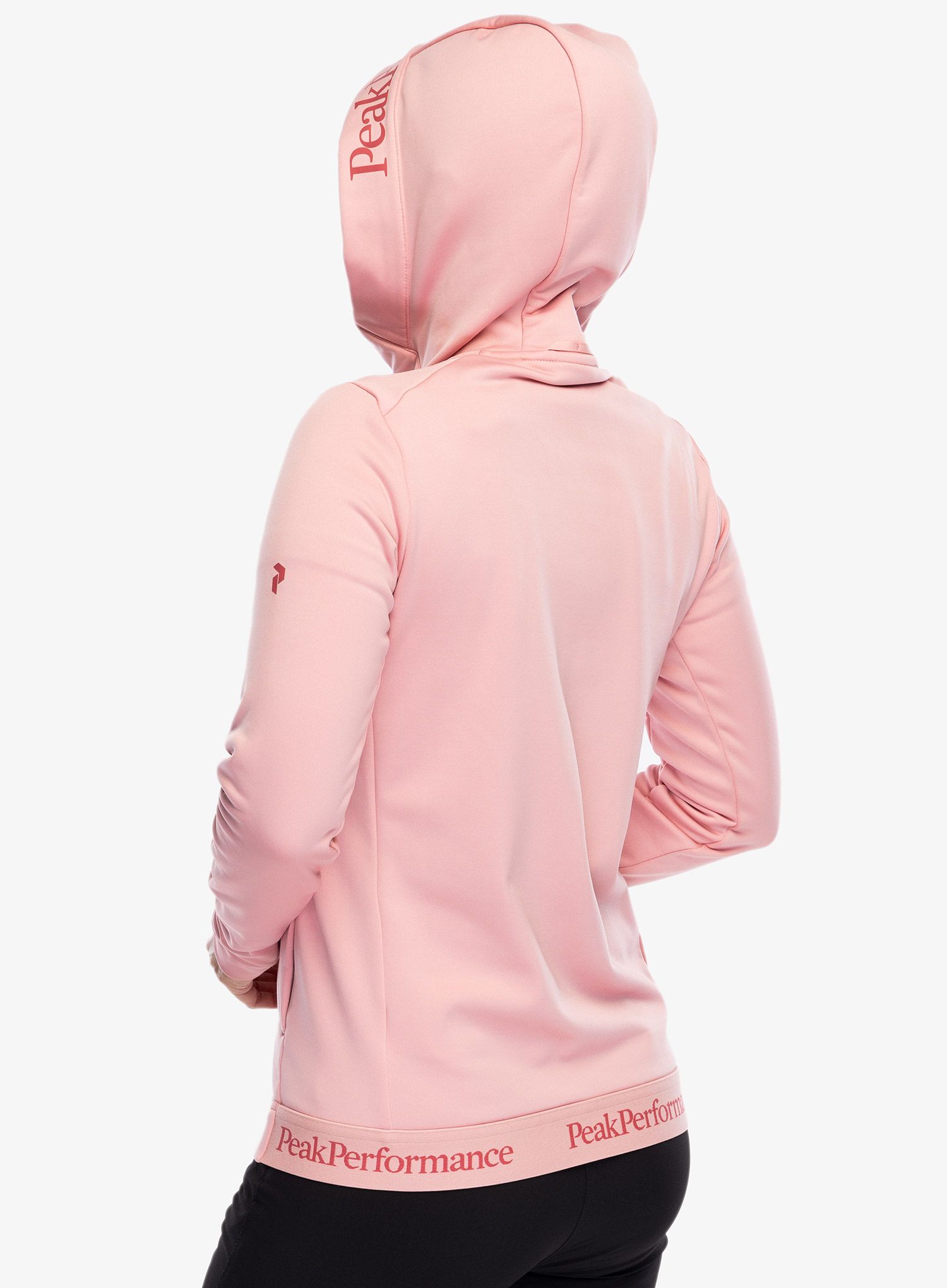 Dámská mikina Peak Performance Rider Tech Zip Hood - warm blush