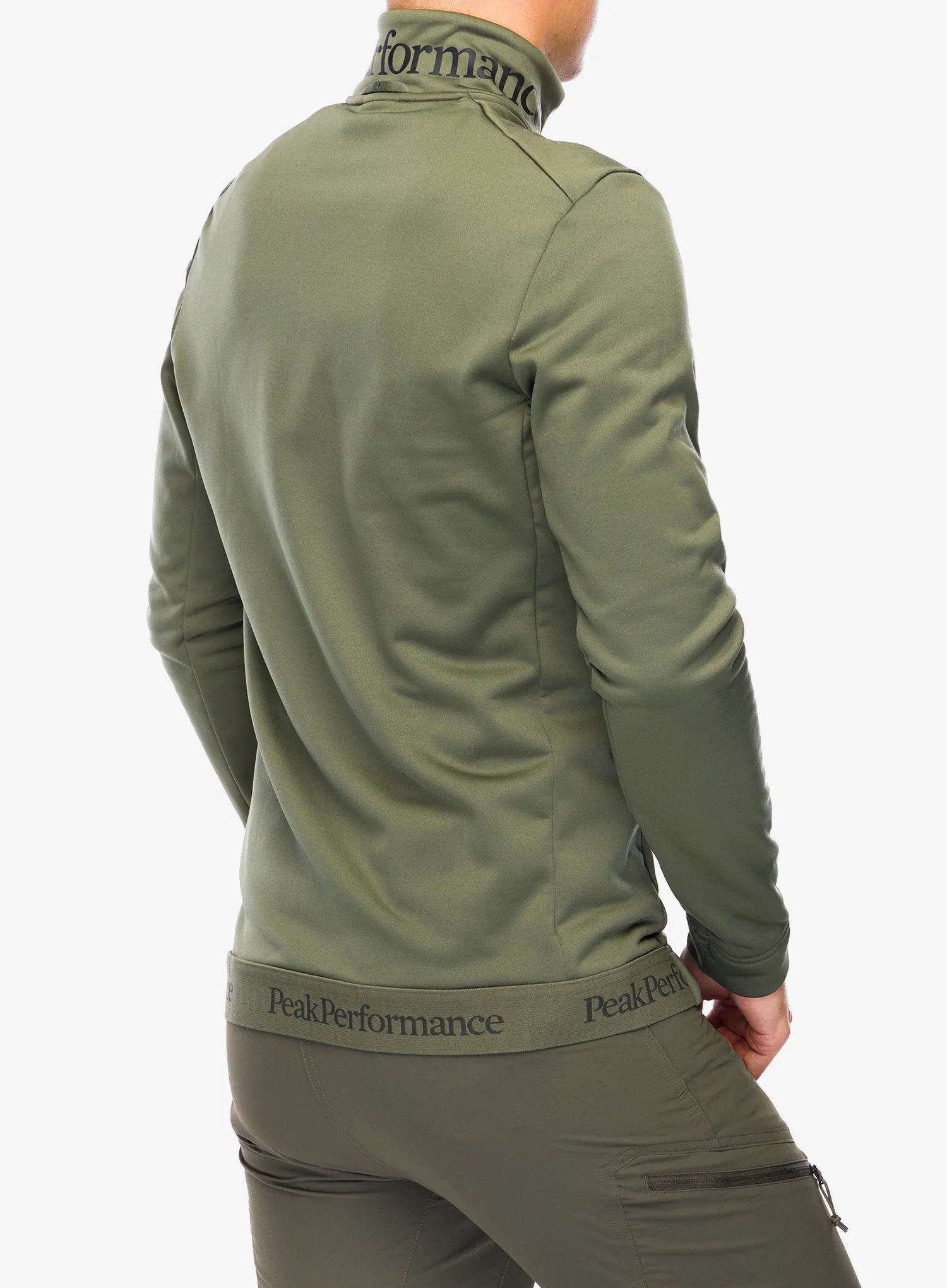 Mikina bez kapuce Peak Performance Rider Tech Zip Jacket - pine needle