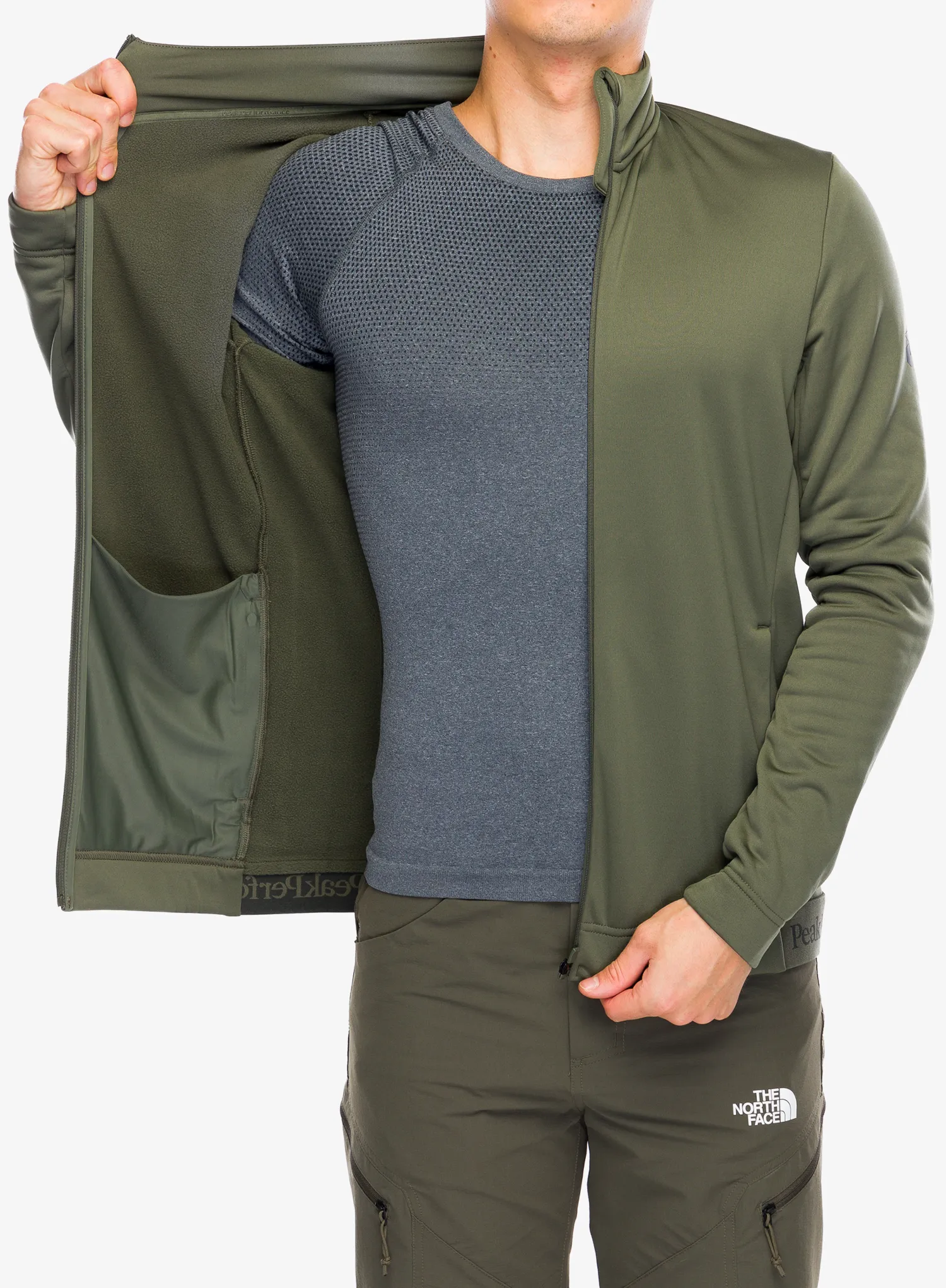 Mikina bez kapuce Peak Performance Rider Tech Zip Jacket - pine needle