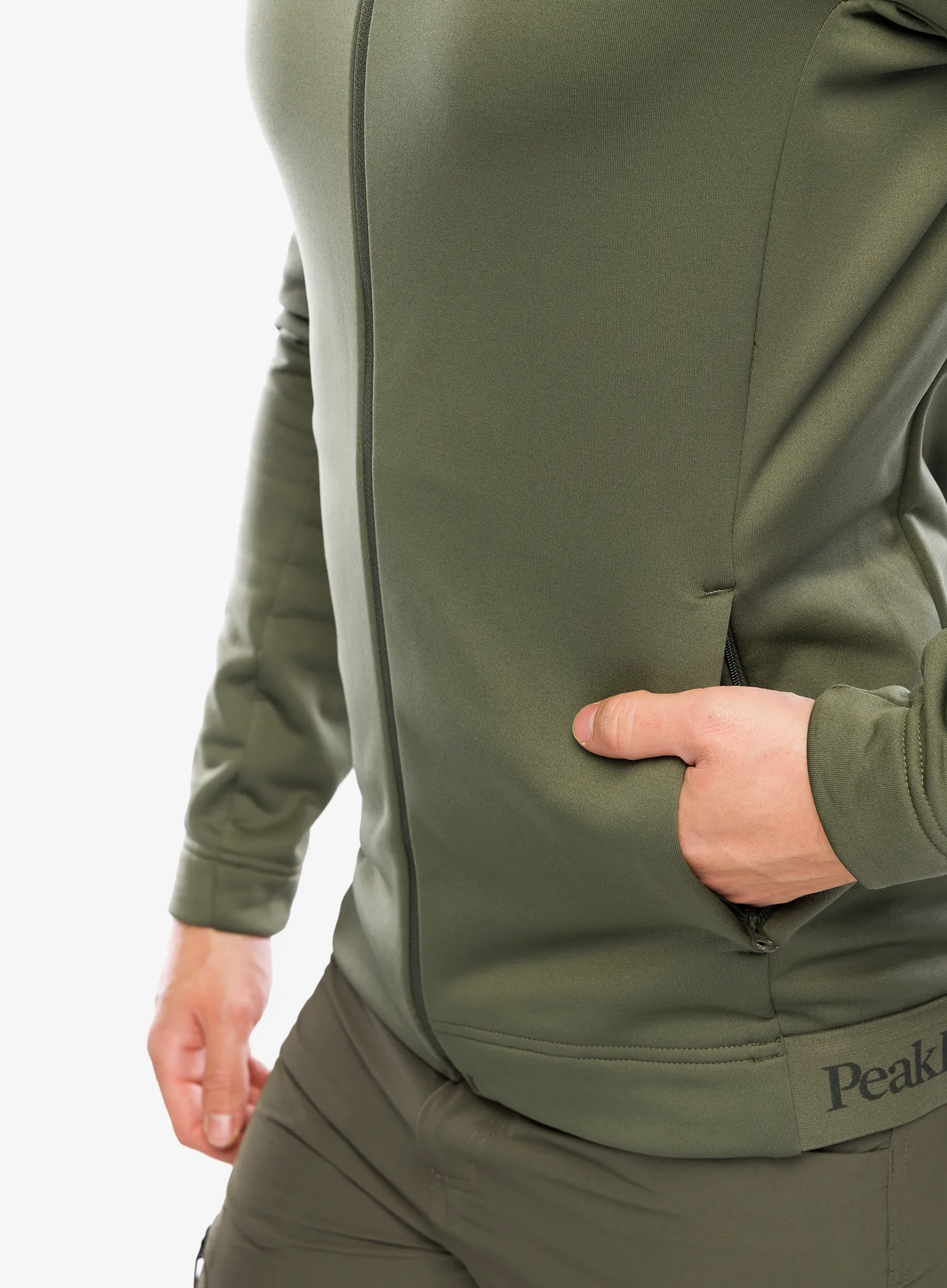 Mikina bez kapuce Peak Performance Rider Tech Zip Jacket - pine needle