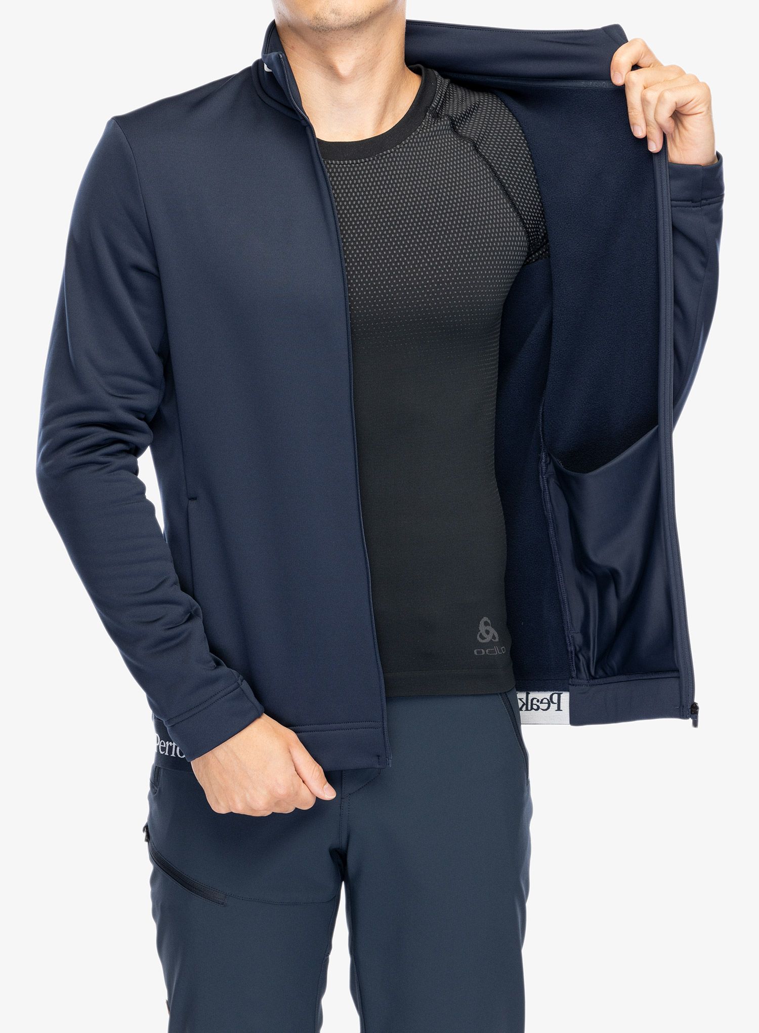 Mikina se zipem Peak Performance Rider Tech Zip Jacket - blue shadow