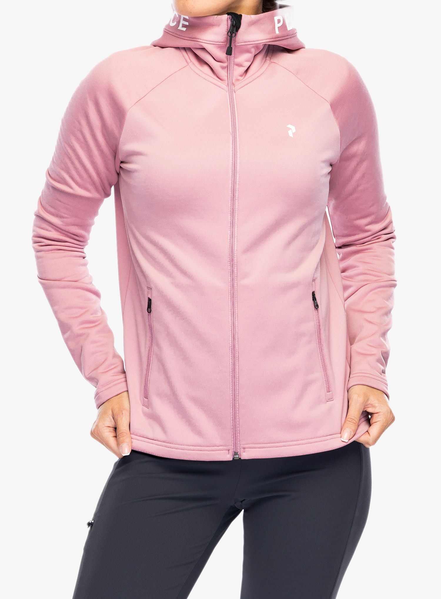 Dámská mikina s kapucí Peak Performance Rider Zip Hood - bitter root