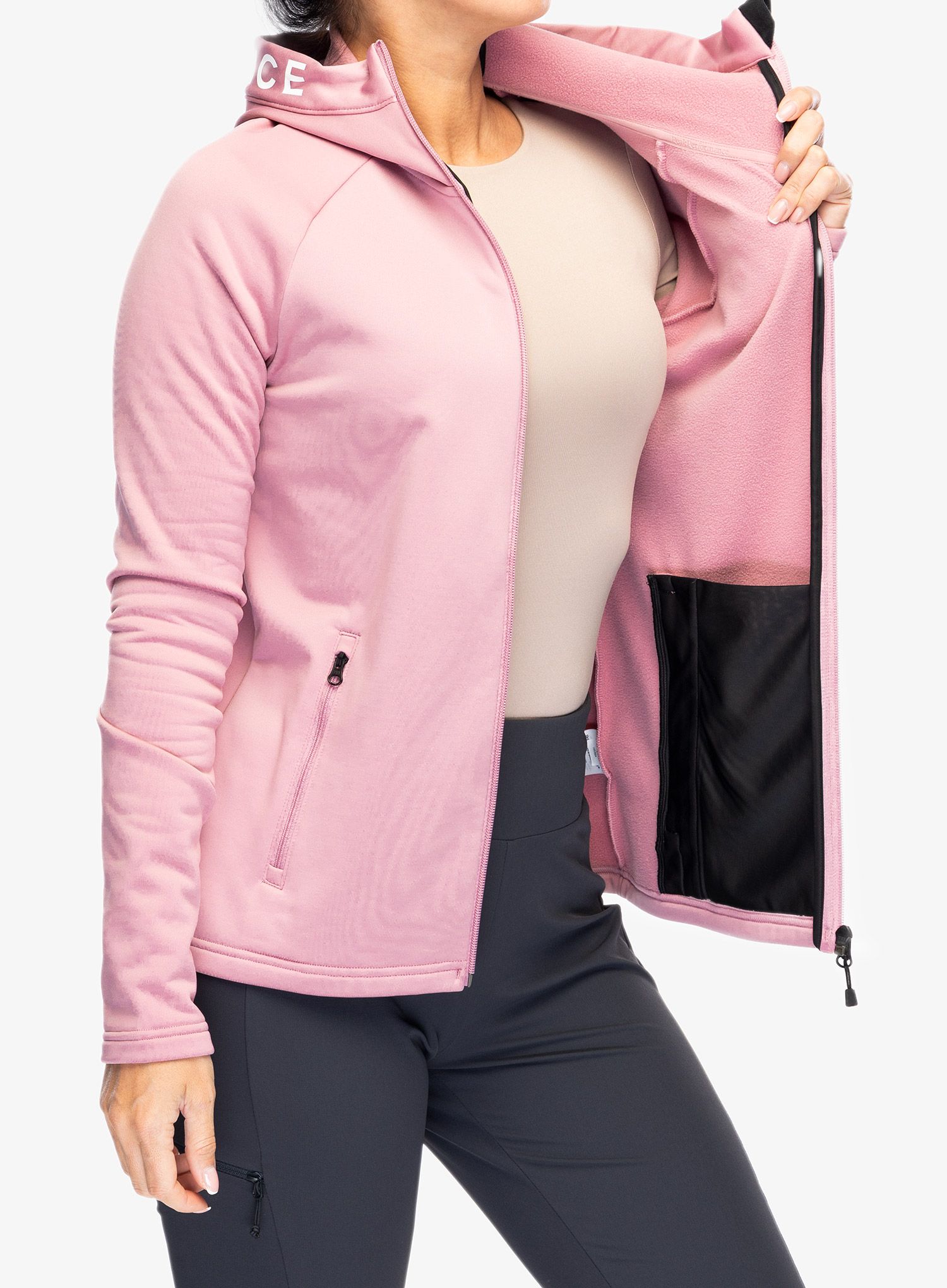 Dámská mikina s kapucí Peak Performance Rider Zip Hood - bitter root