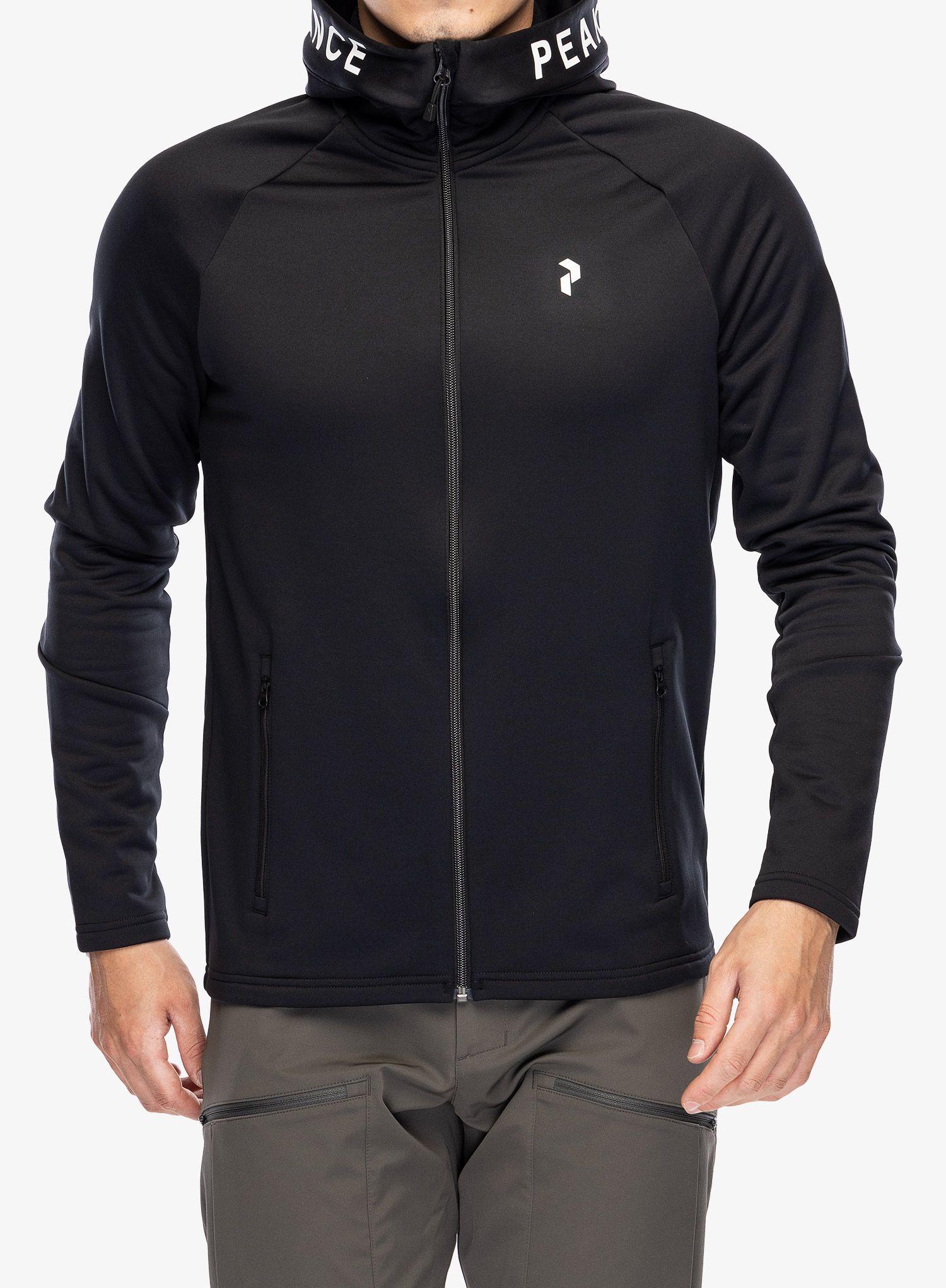 Fleece mikina Peak Performance Rider Zip Hood - black