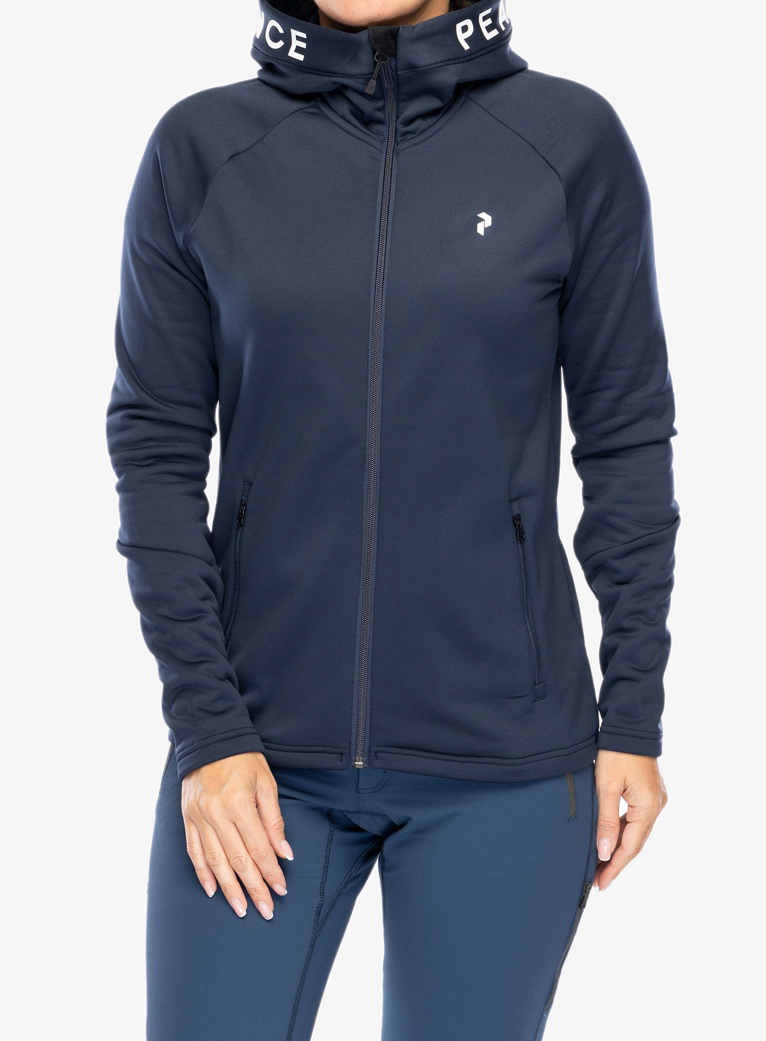 Fleece mikina dámská Peak Performance Rider Zip Hood - blue shadow/shadow