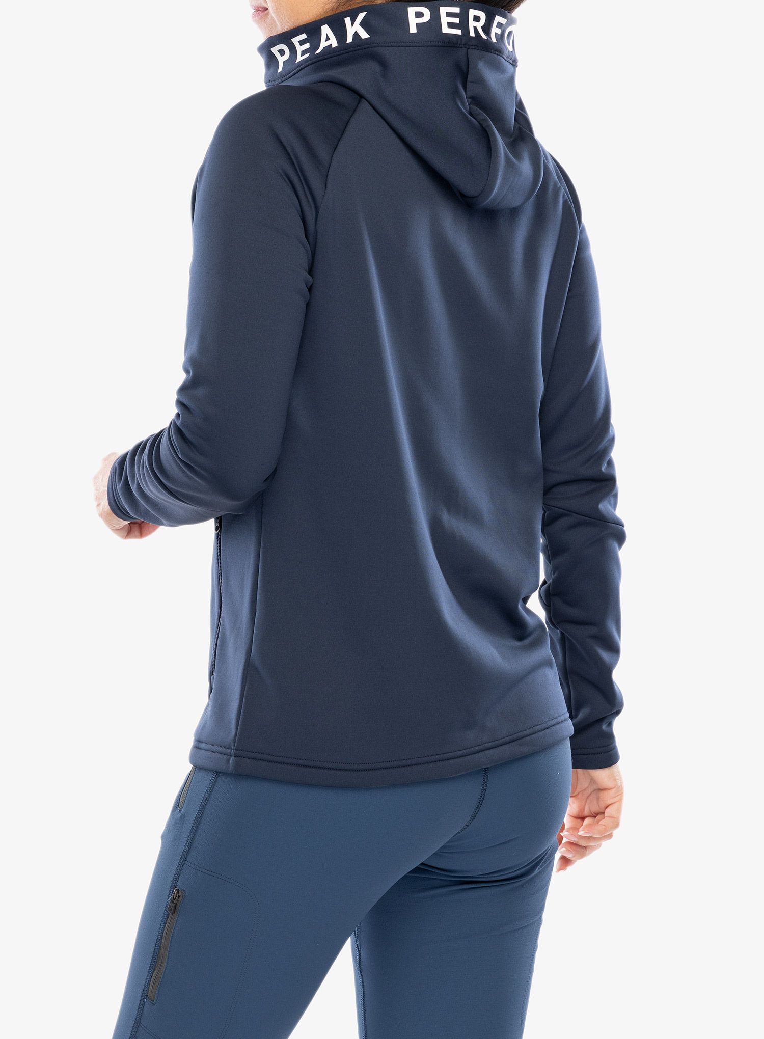 Fleece mikina dámská Peak Performance Rider Zip Hood - blue shadow/shadow