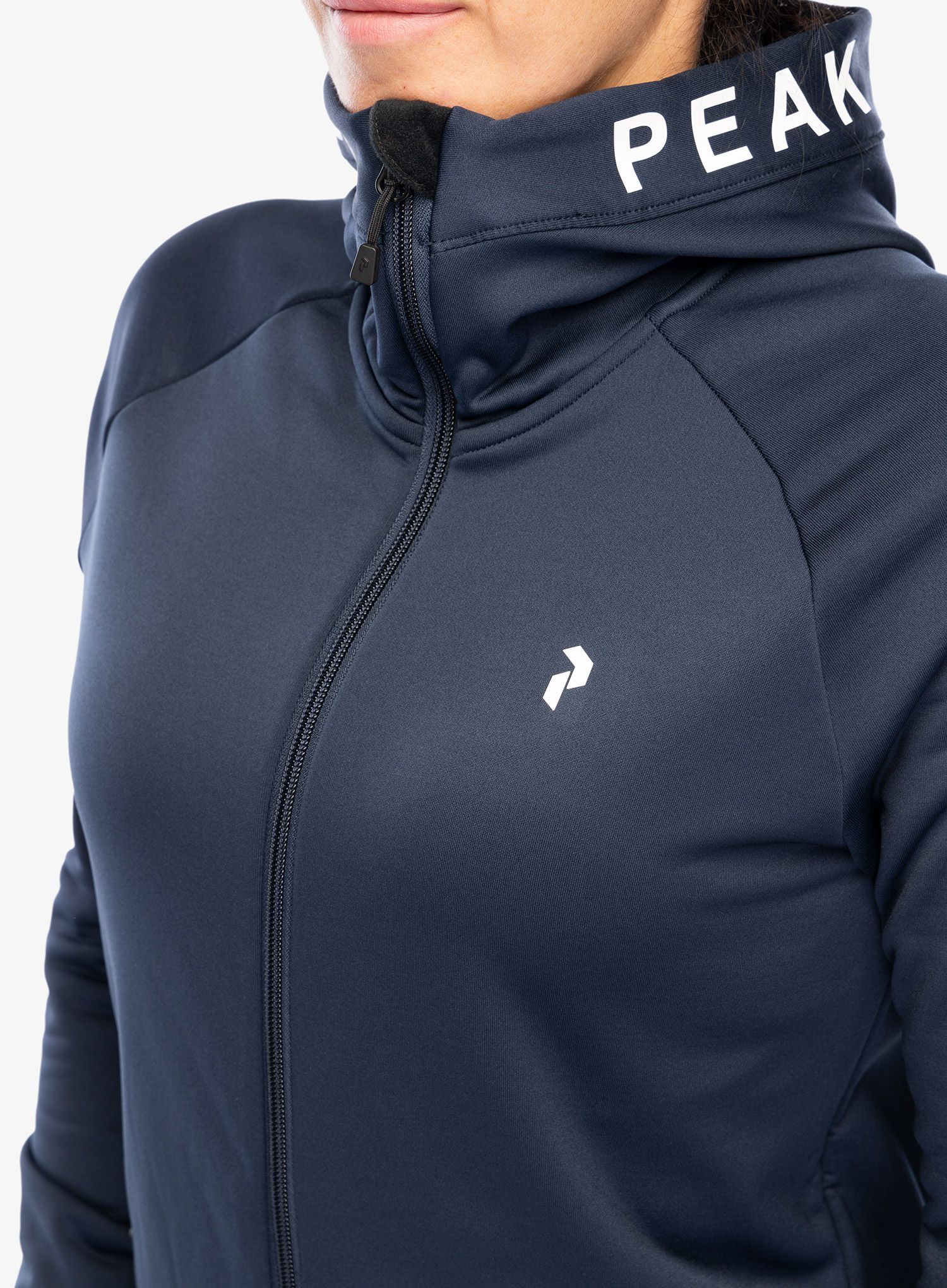 Fleece mikina dámská Peak Performance Rider Zip Hood - blue shadow/shadow