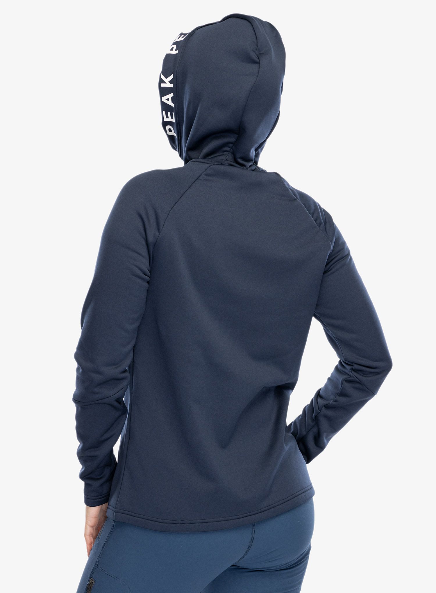 Fleece mikina dámská Peak Performance Rider Zip Hood - blue shadow/shadow