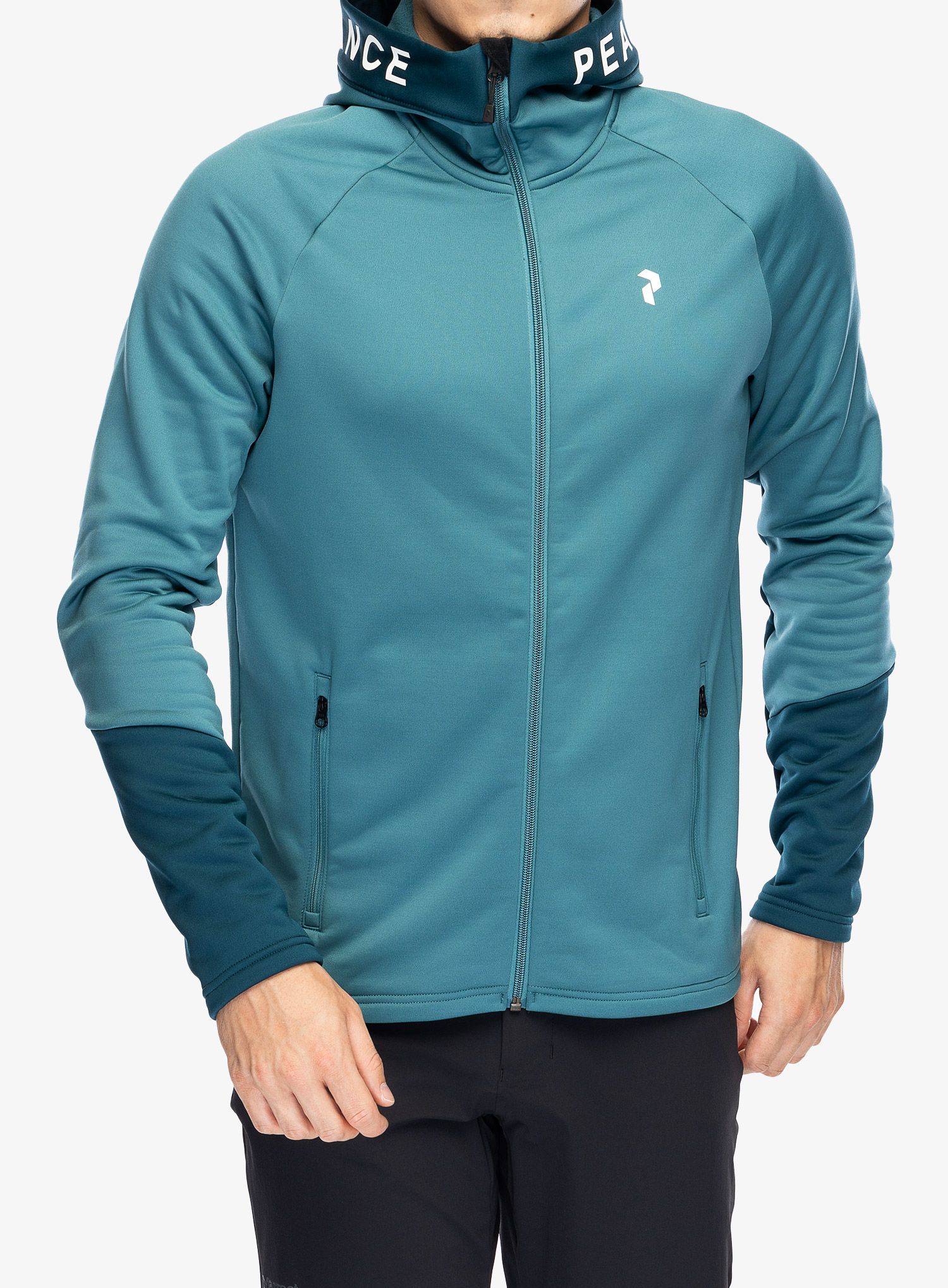 Mikina s kapucí Peak Performance Rider Zip Hood - hydro fresh/infinity teel