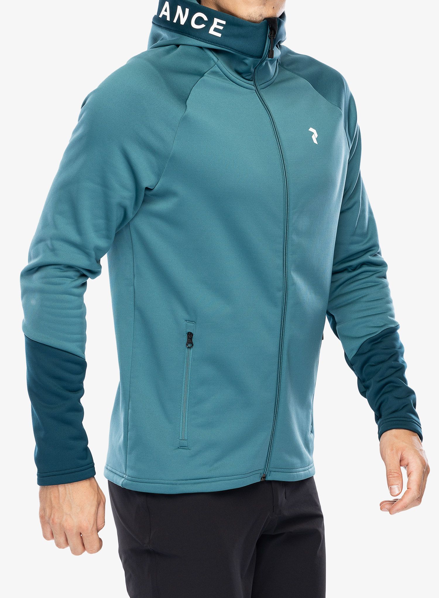 Mikina s kapucí Peak Performance Rider Zip Hood - hydro fresh/infinity teel