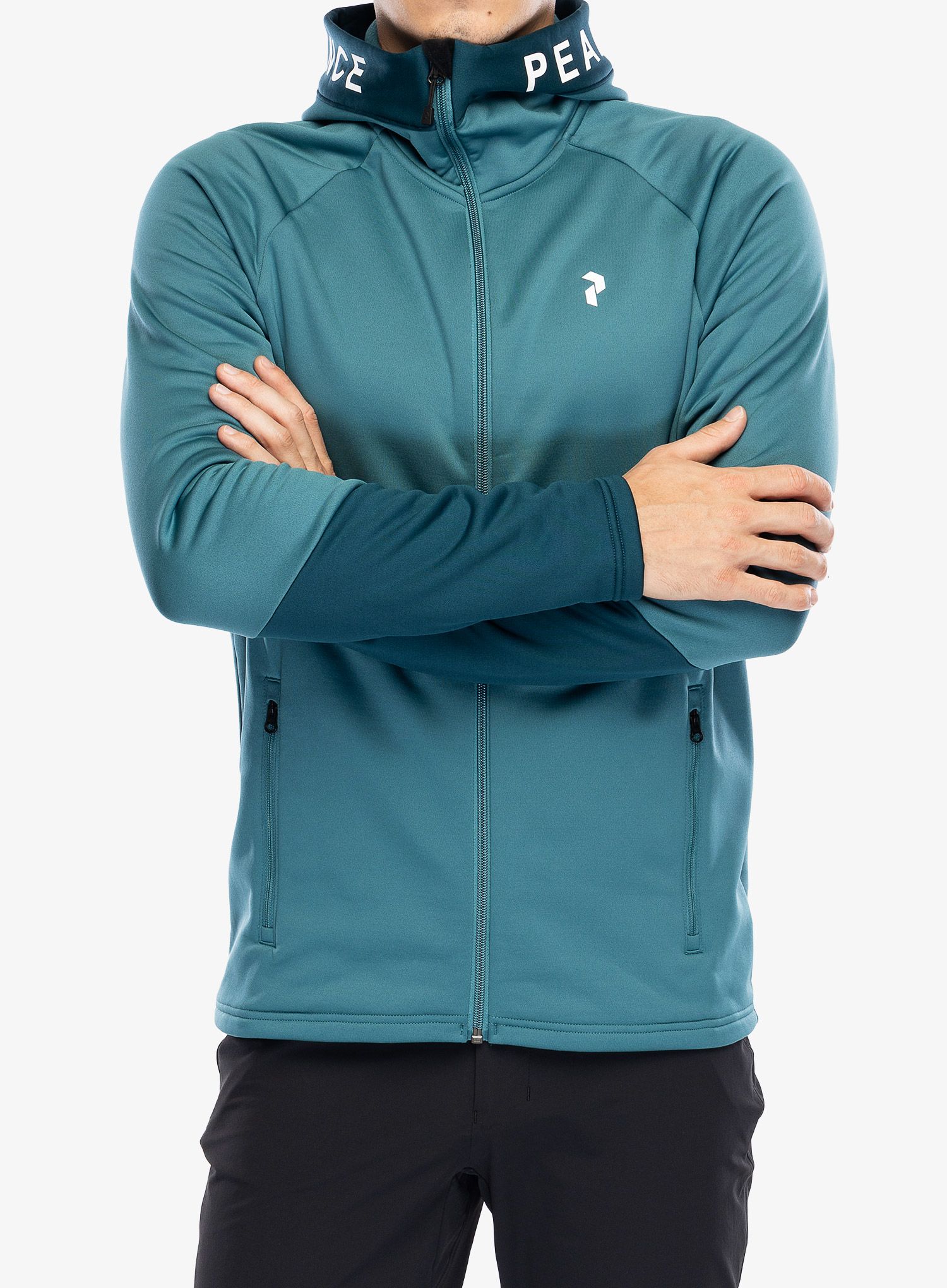 Mikina s kapucí Peak Performance Rider Zip Hood - hydro fresh/infinity teel