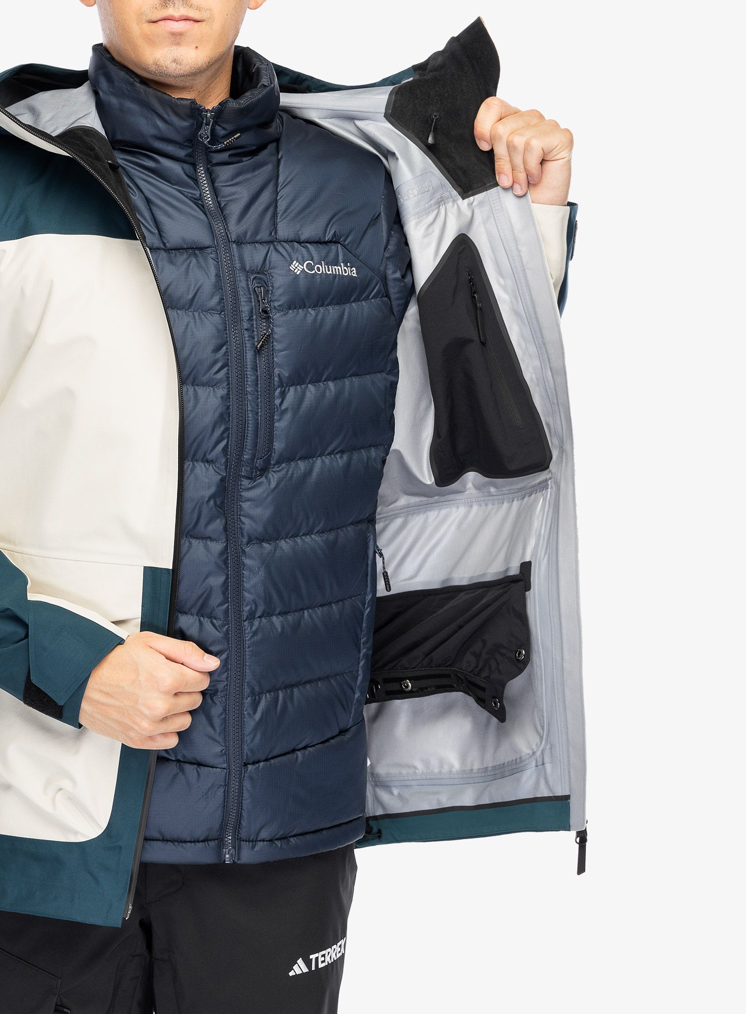 Lyžařská bunda Peak Performance Vertical GORE-TEX 3L Jacket - infinity teel/sand fog