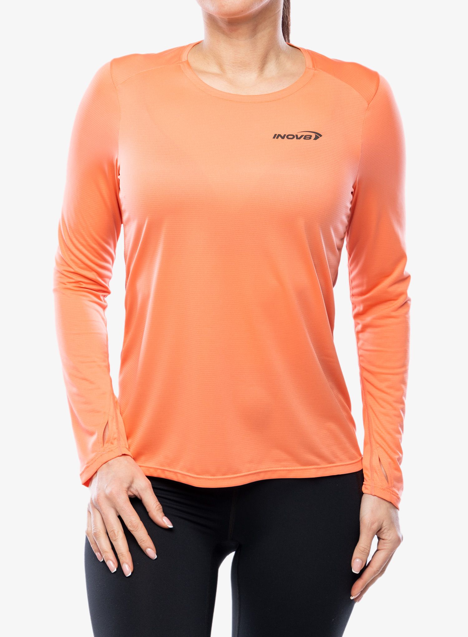 Mikina na běhání dámská Inov-8 Performance Long Sleeve - coral/dusty rose