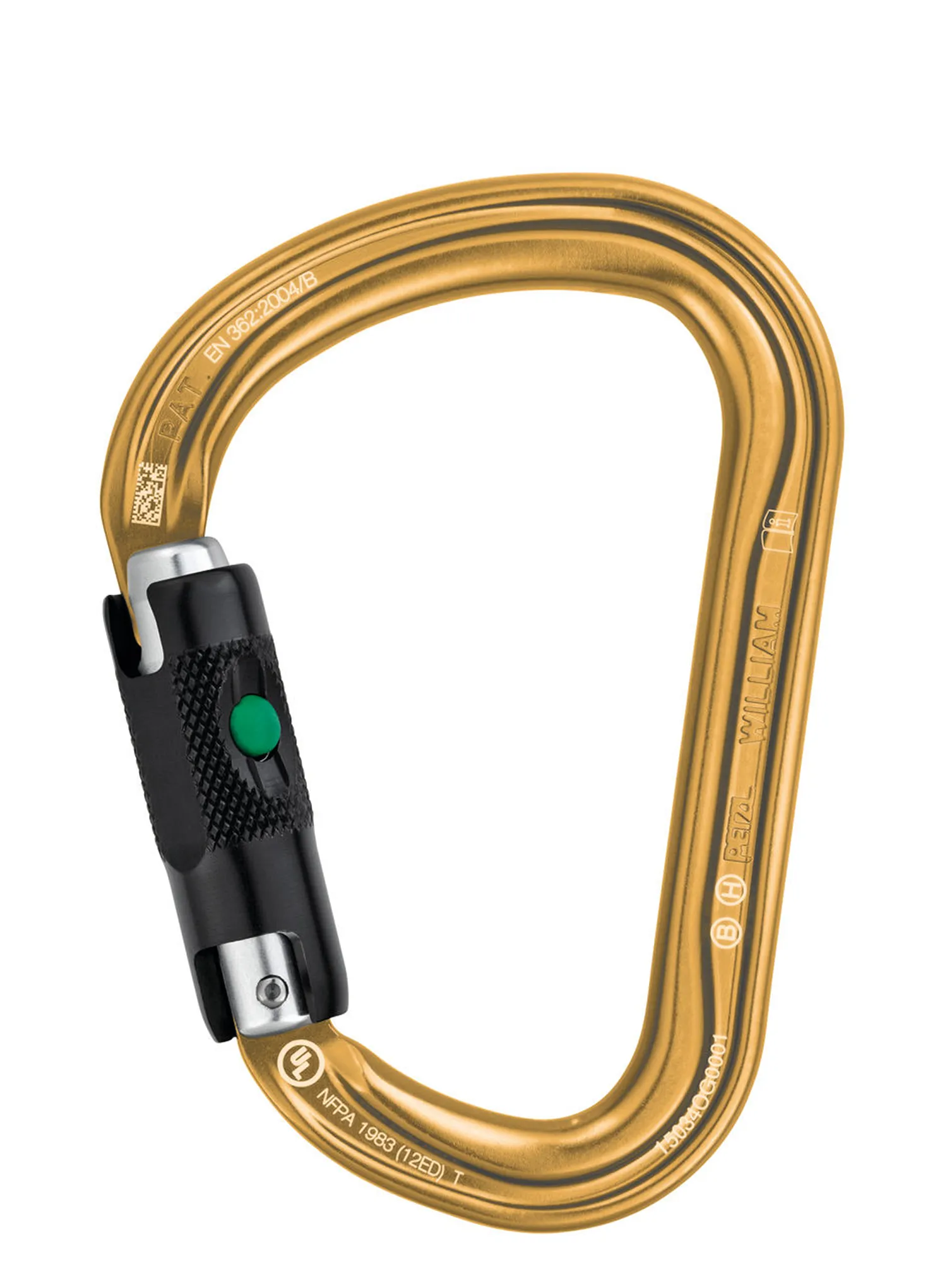 Horolezecká karabina Petzl William Ball-Lock - gold