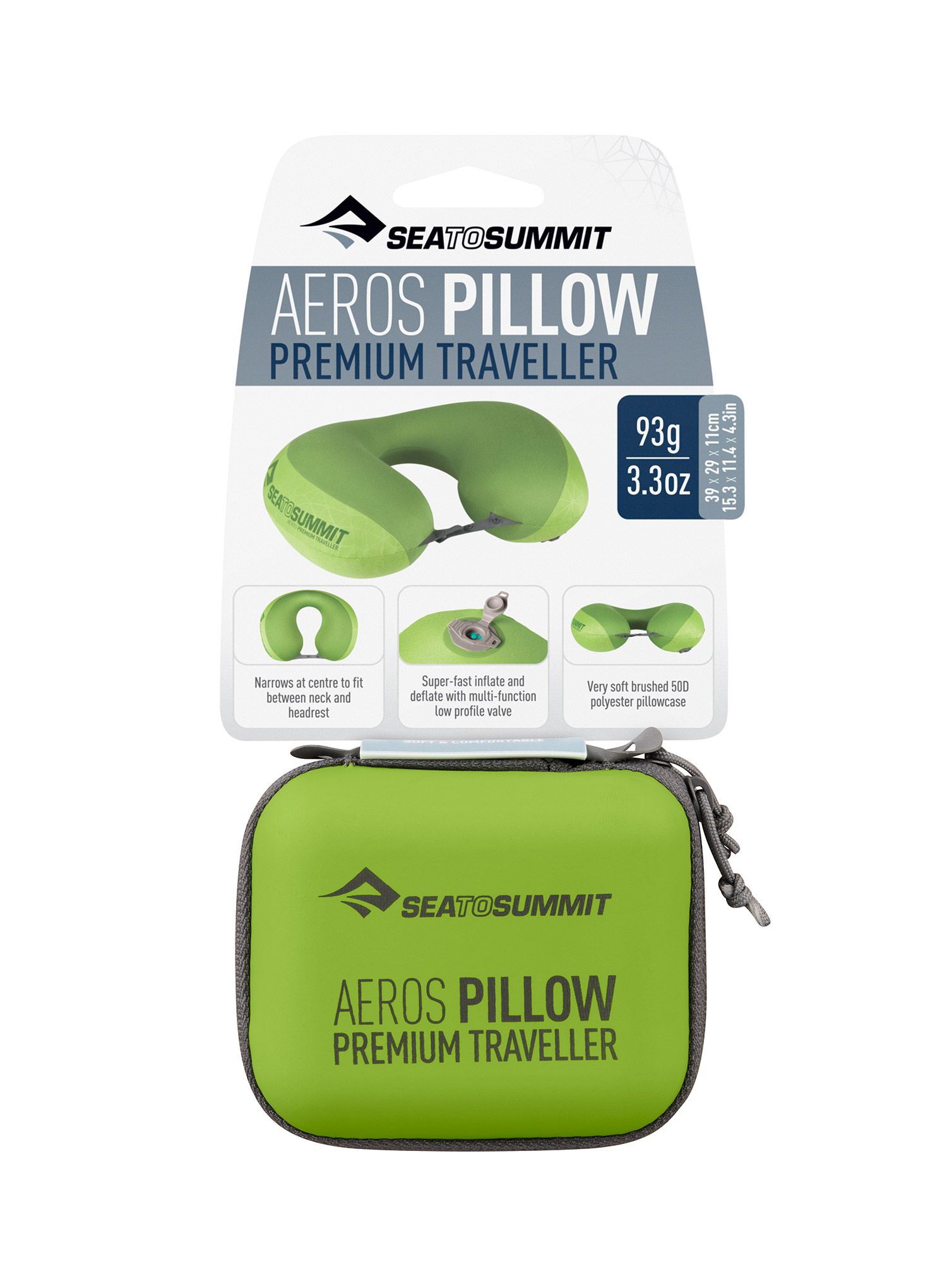 Cestovní polštářek Sea To Summit Aeros Premium Traveller  - lime