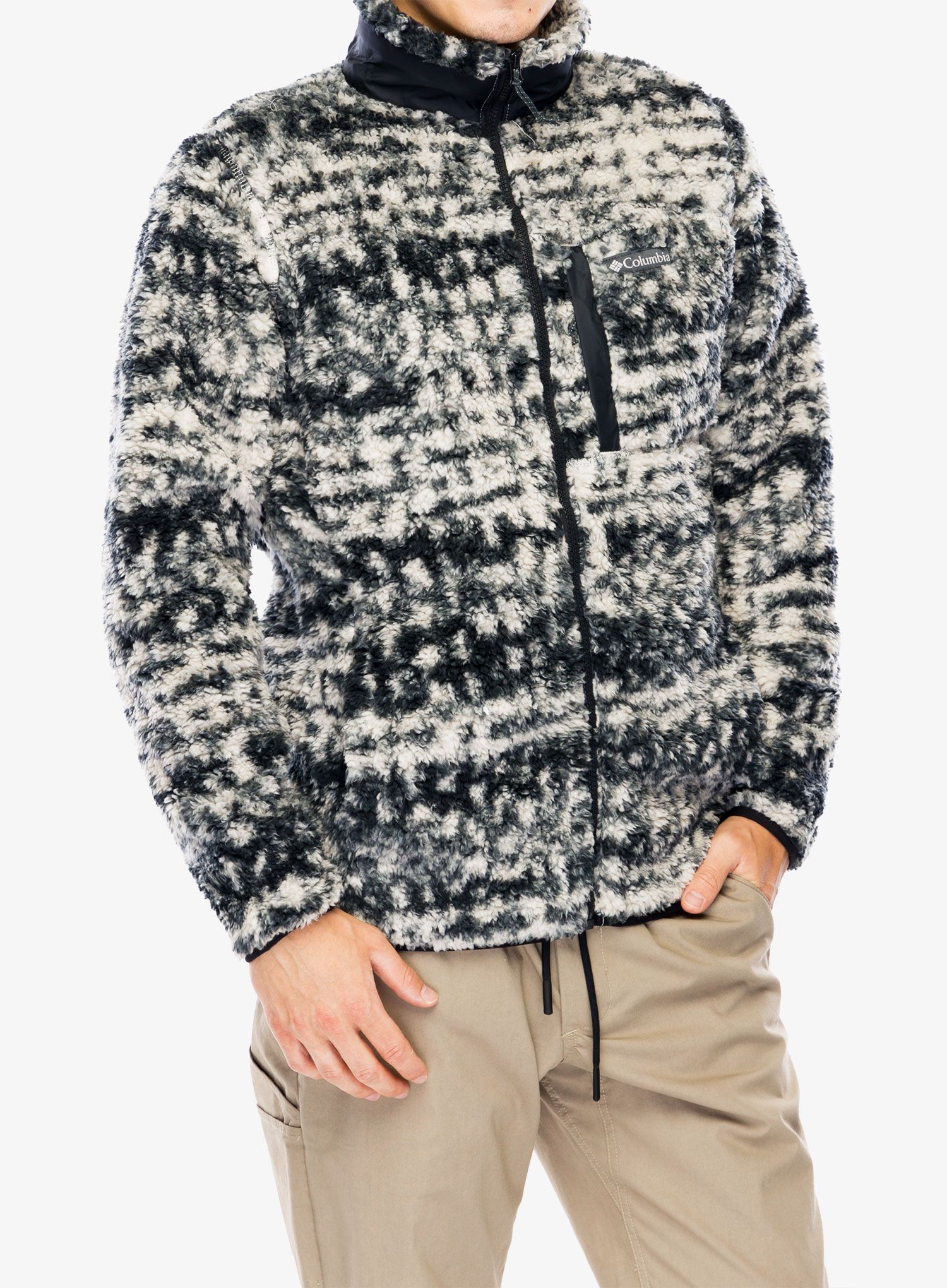 Fleecová mikina Columbia Winter Pass Printed Fleece II - dark stone stippled stripe