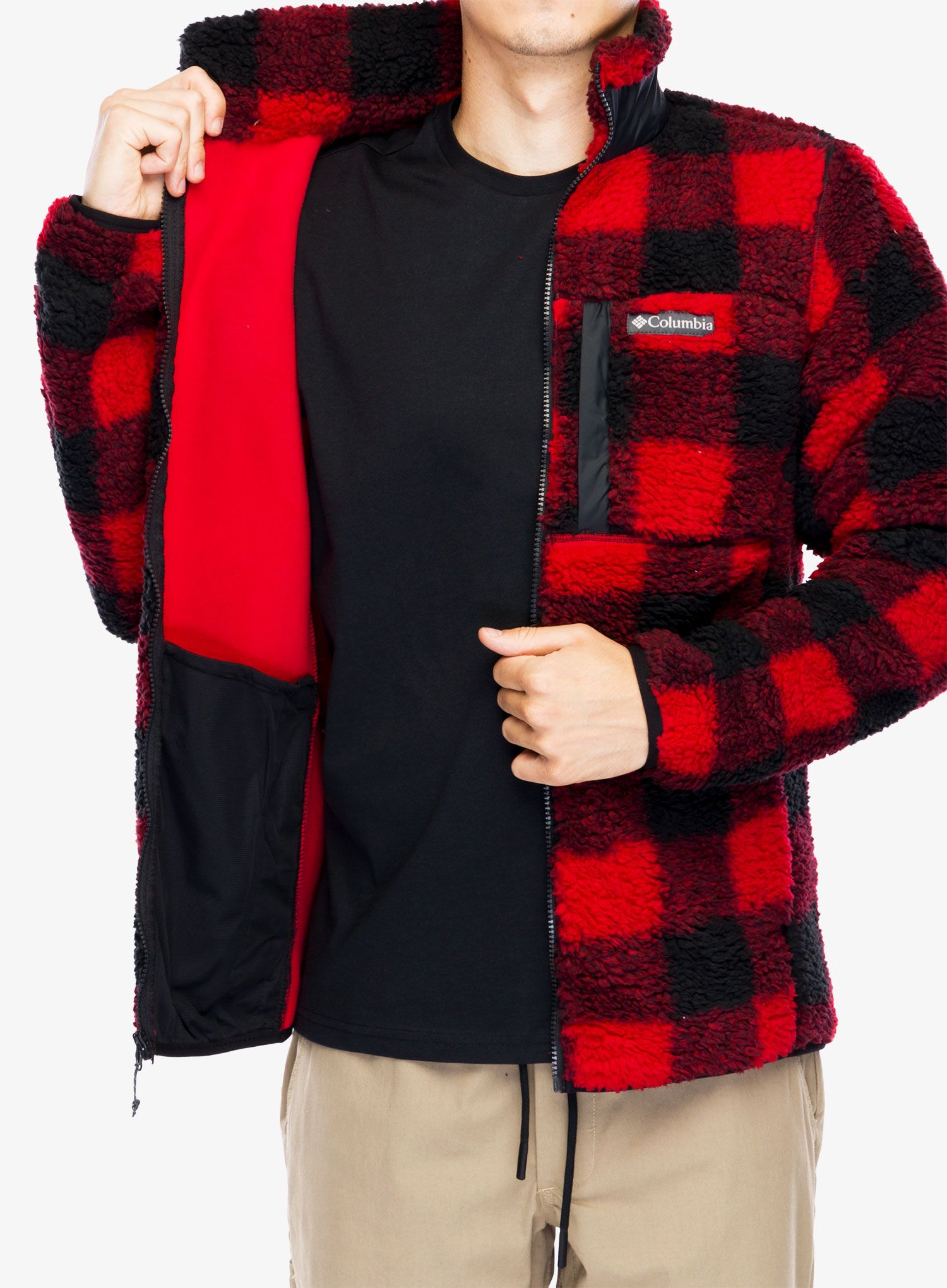 Fleecová mikina Columbia Winter Pass Printed Fleece II - mountain red check